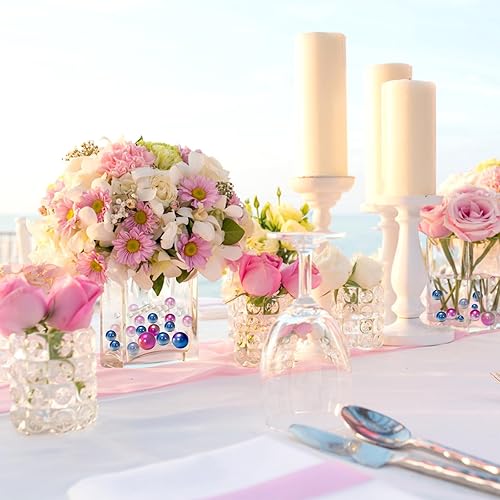 Miniatura 4 de 100 cuentas de perlas de gradiente flotantes sin agujero y 500 geles de agua para jarrón, cuentas de sirena flotantes para bodas, decoración de