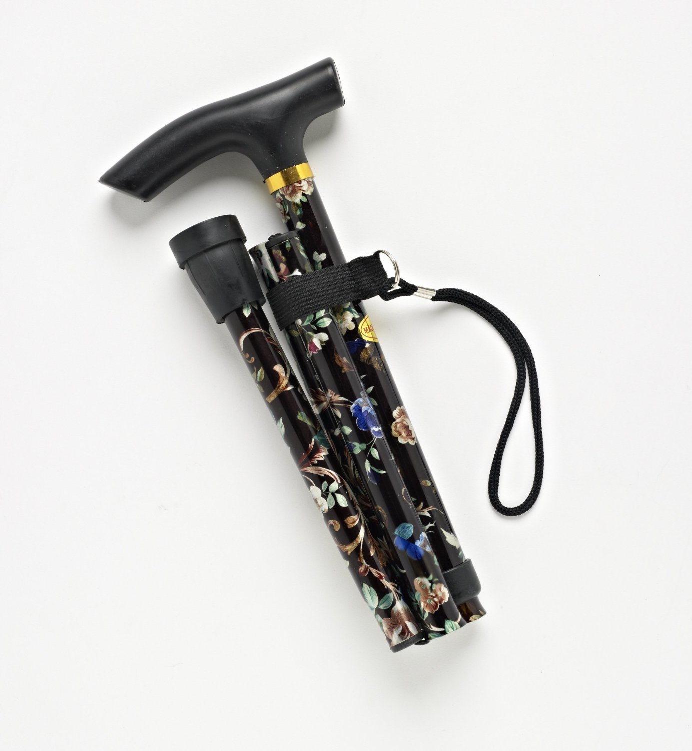 Walking Sticks Unisex's walking black flower, Extends to full length 32" (81cm) to 35 (89cm)