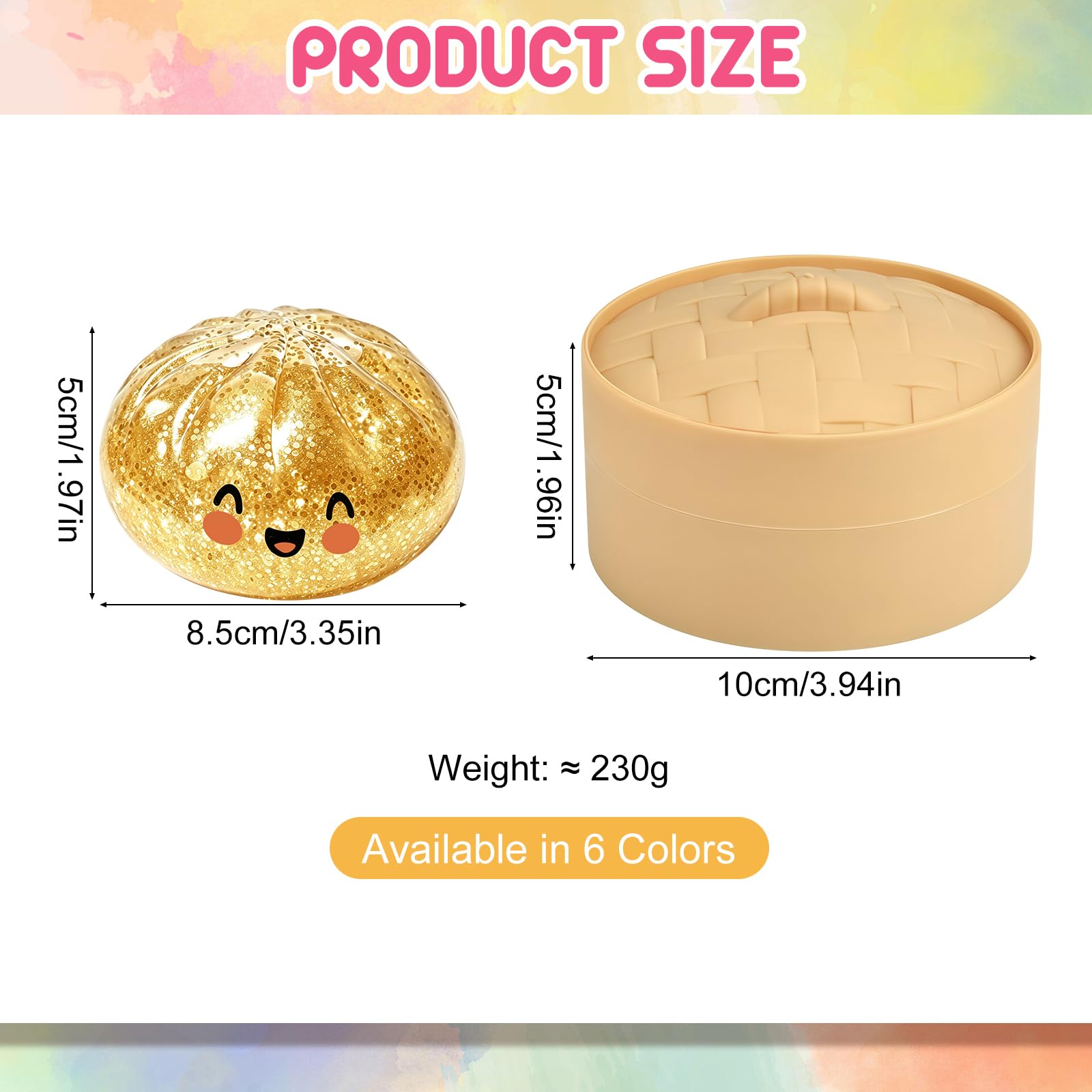 Glitzer Knödel Squishy mit Dampfgaraufsatz – Weiches Silikon Fidget, Stressabbau & Angstlinderung,Mystery als Überraschungs-Bao Bun (Dunkelblau)