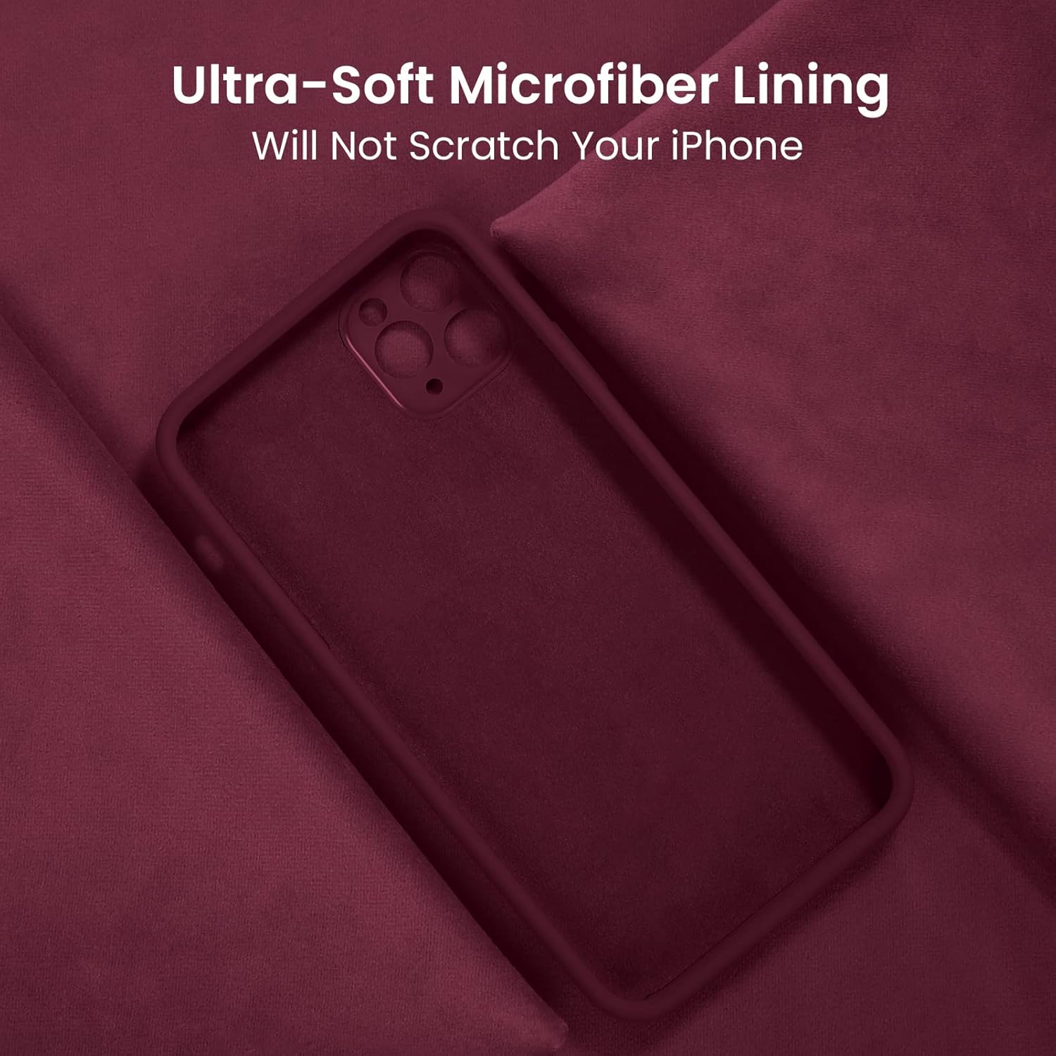 FireNova Designed for iPhone 13 Pro Max Case, Silicone [Camera Protection] Phone Case with [2 Screen Protectors], Soft Anti-Scratch Microfiber Lining Inside, 6.7 inch, Plum - Image 5