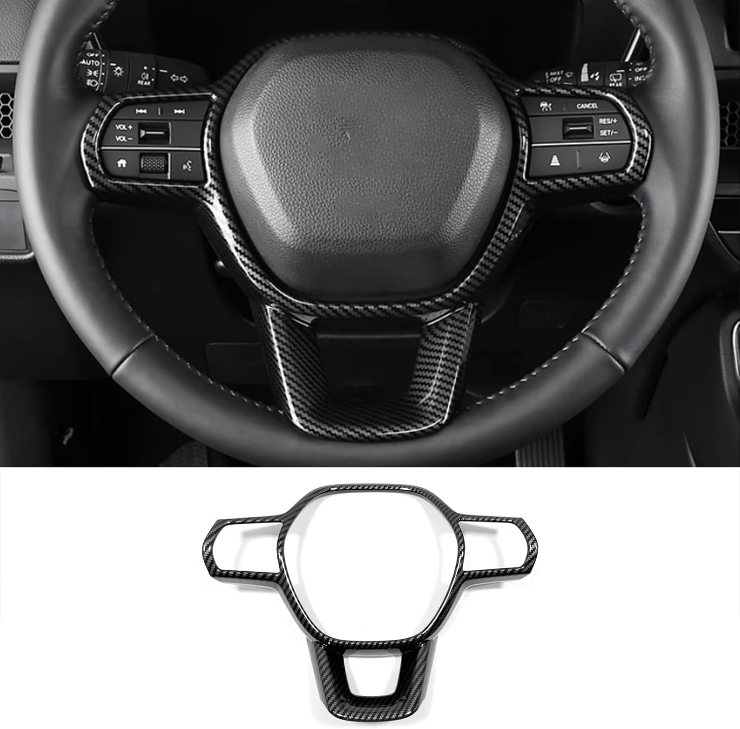 Car Accessories Fit for Honda CR-V CRV 2023 2024 Interior Button Cover Trim Strips (Carbon Fiber Style) ABS 1 PC