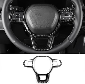 إكسسوارات السيارة مناسبة لهوندا CR-V CRV 2023 2024 غطاء زر داخلي شرائط تقليم نمط ألياف الكربون ABS 1 قطعة