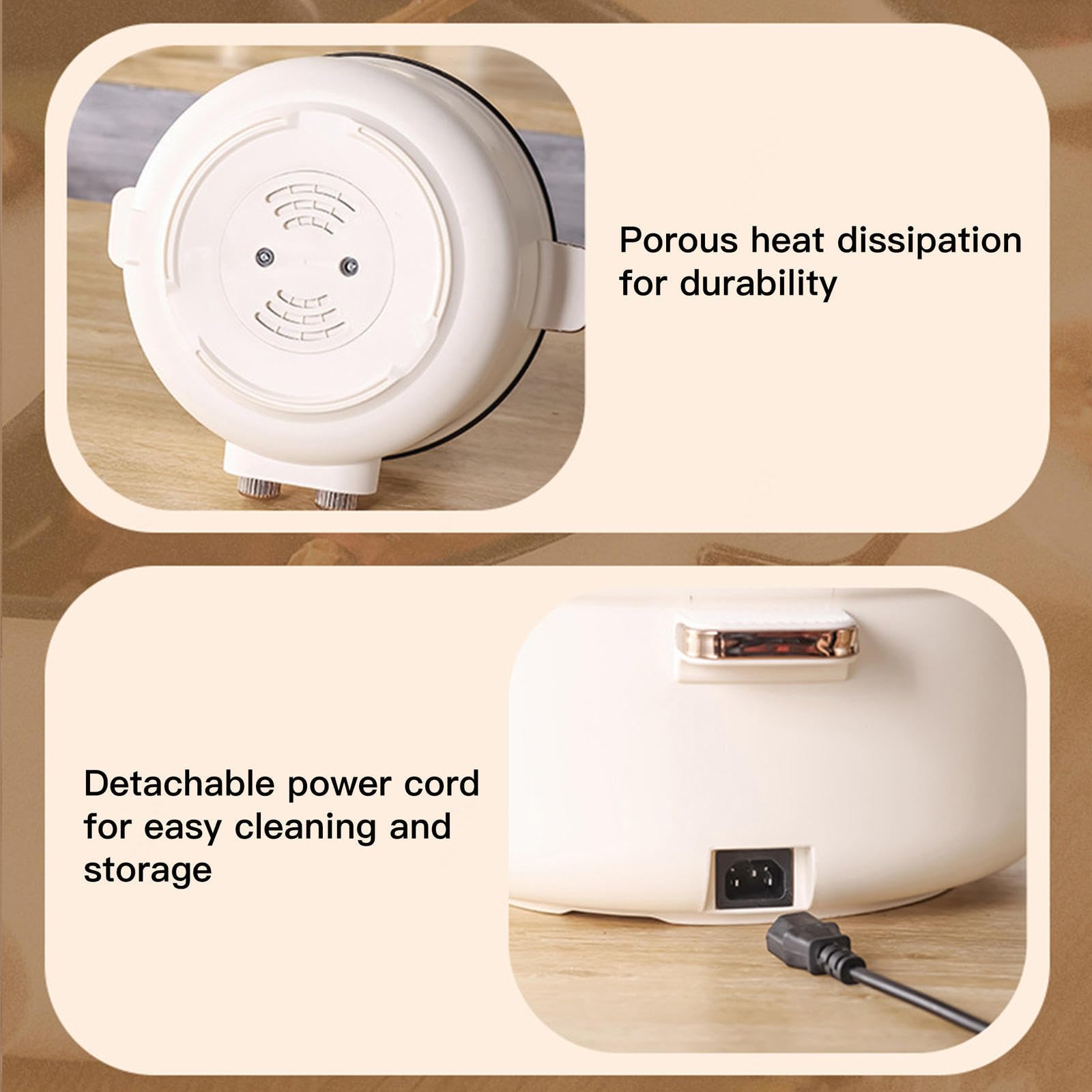 Appareil A Fondue, Double Interrupteur de Commande Multi-Fonctions Multi-Fonctions Fondue Chinoise Traditionnelle, Convient Aux Petites FêTes (avec 2 Filets Non éTanches),7.5L