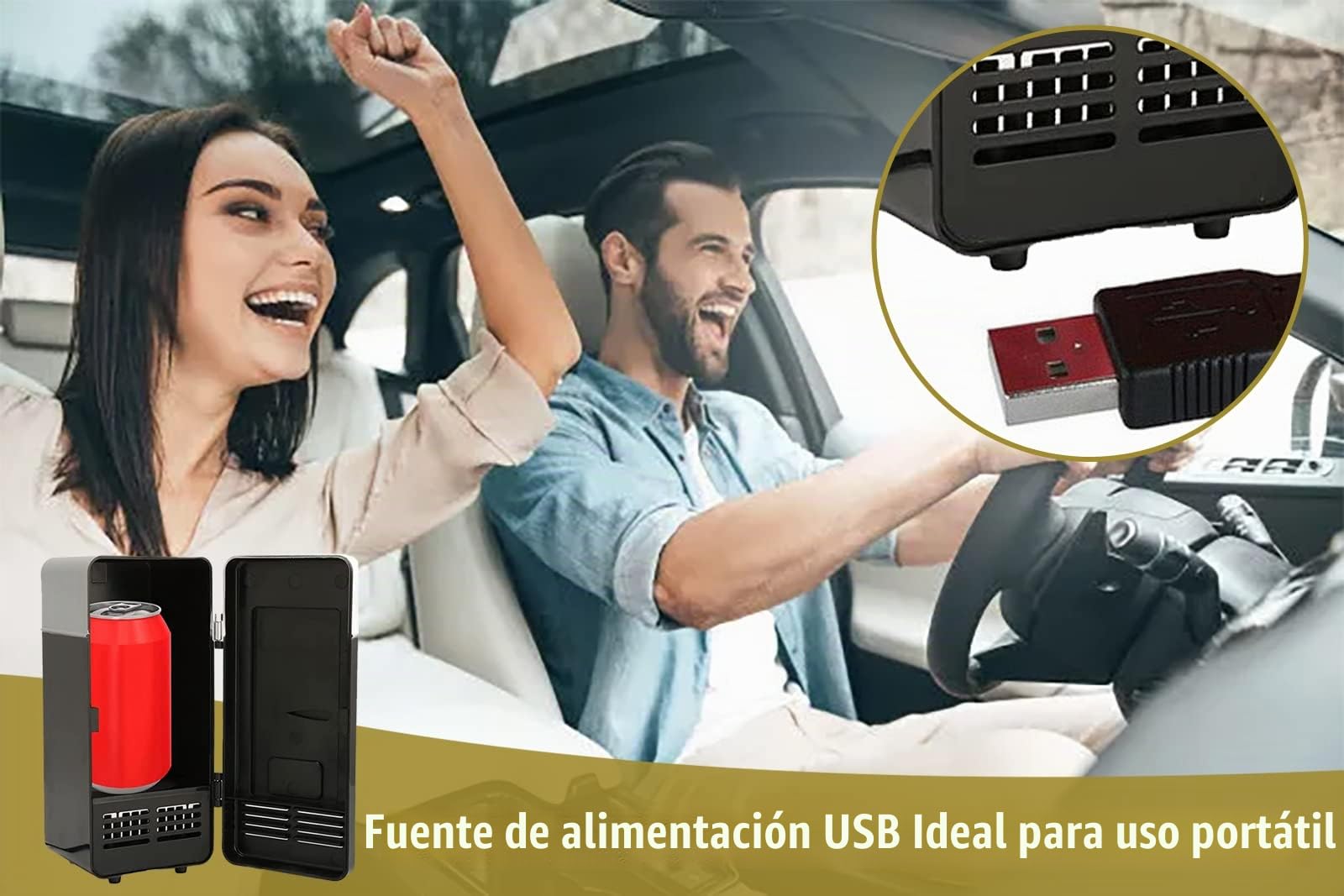 Mini Nevera USB, Mini Frigorífico Portátil con Refrigeración Aislada, Nevera USB Refrigerada por Semiconductor de Bajo Ruido para Coches, Hogares y Oficinas