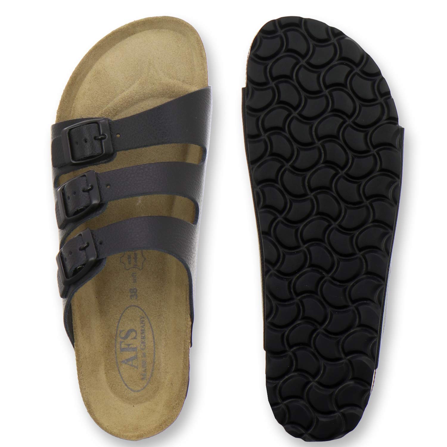 AFS-Schuhe 2133 - Pantuflas deportivas para mujer de piel, prácticas y cómodas, fabricadas en Alemania