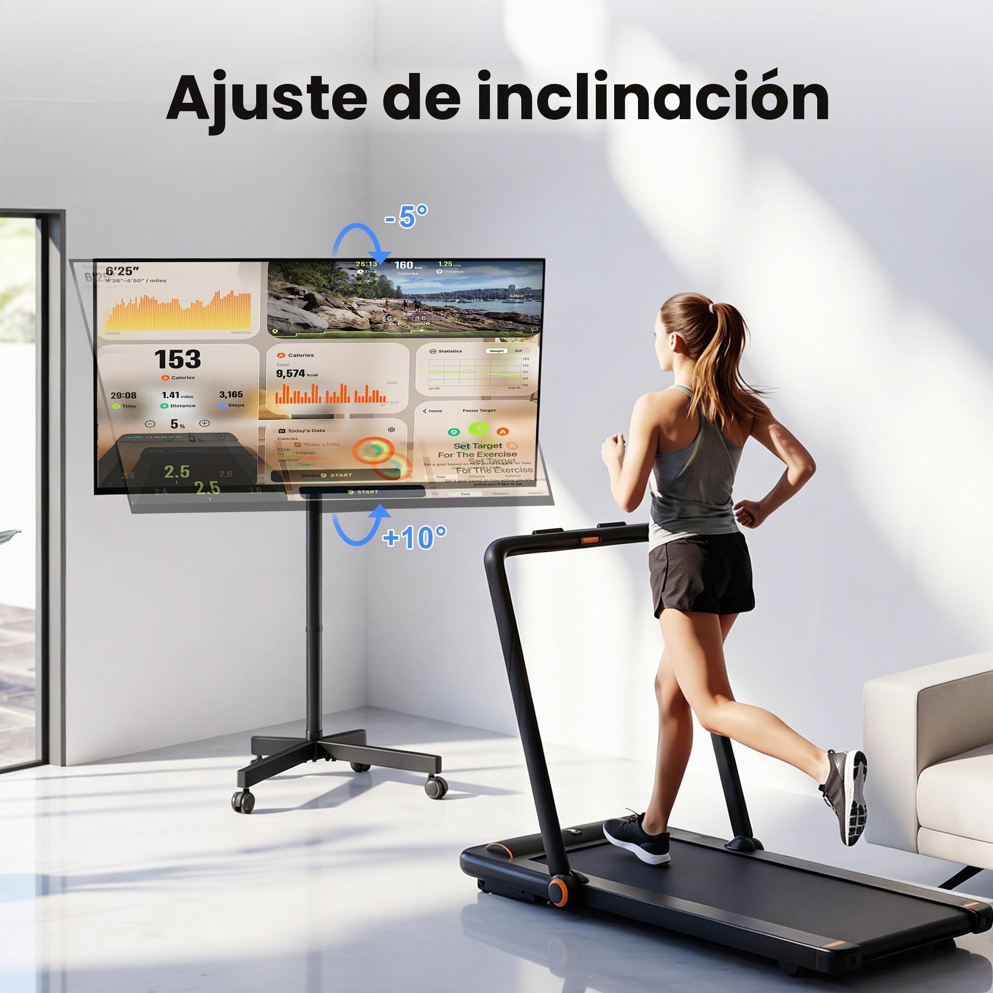 XINLEI Soporte TV Ruedas para Television de 23 a 60 Plasma/LCD/LED, Soporte TV Suelo Ajustable en 5 Niveles, VESA máx. 400 x 400 mm hasta 35 kg