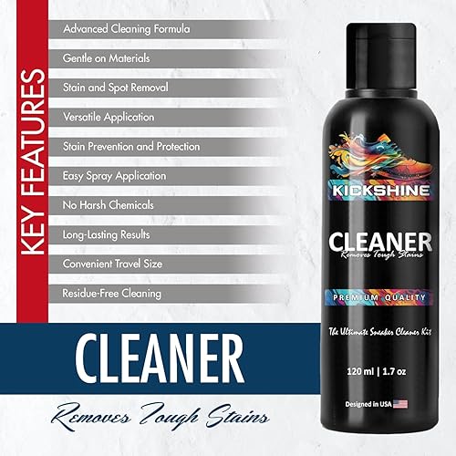 Miniatura 4 de KICKSHINE Kit de limpieza definitivo de tenis Kit de cuidado de tenis premium todo en uno Incluye limpiador de tenis, limpiador de espuma,