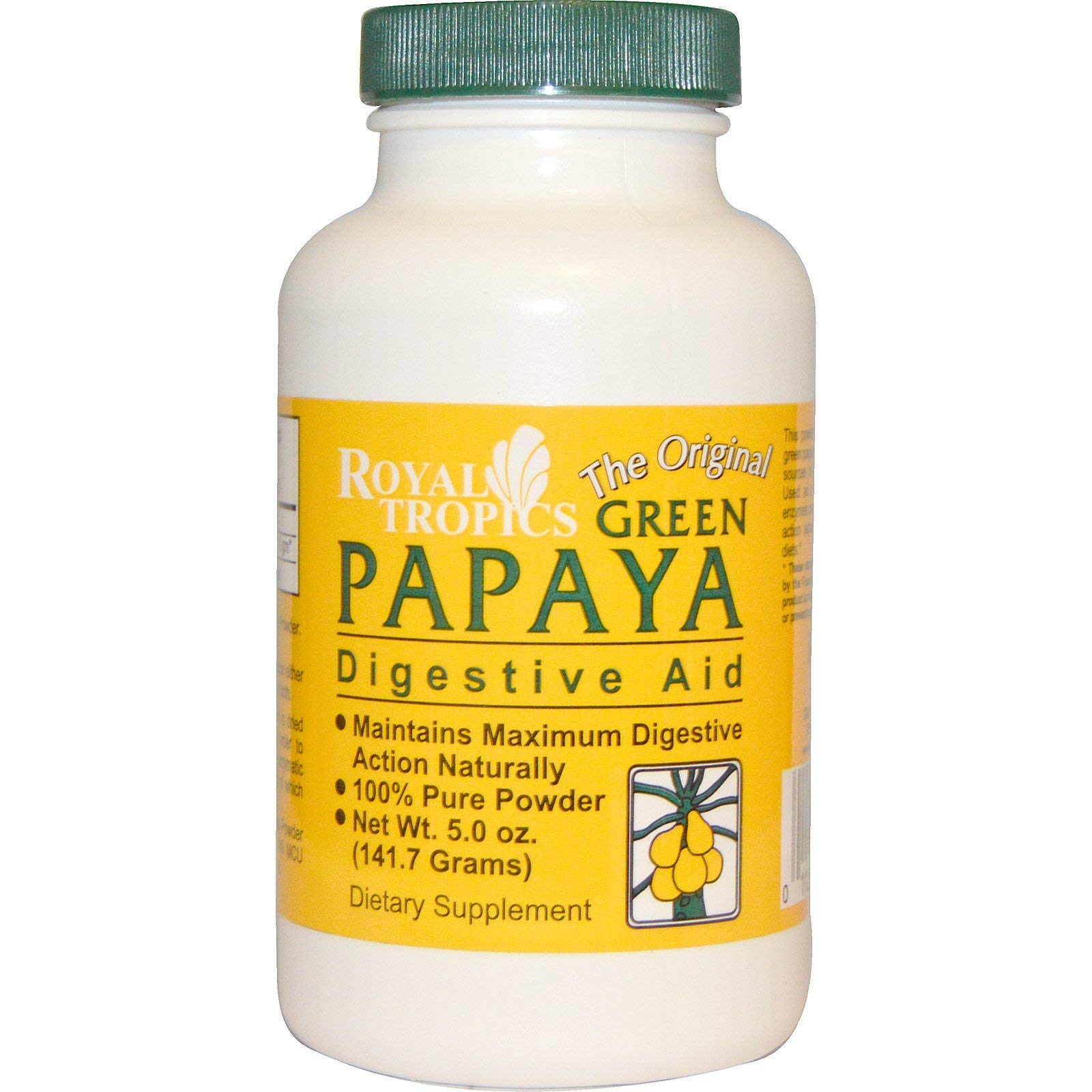 Green Papaya Digestive Enzymes Powder Royal Tropics 5 oz Powder