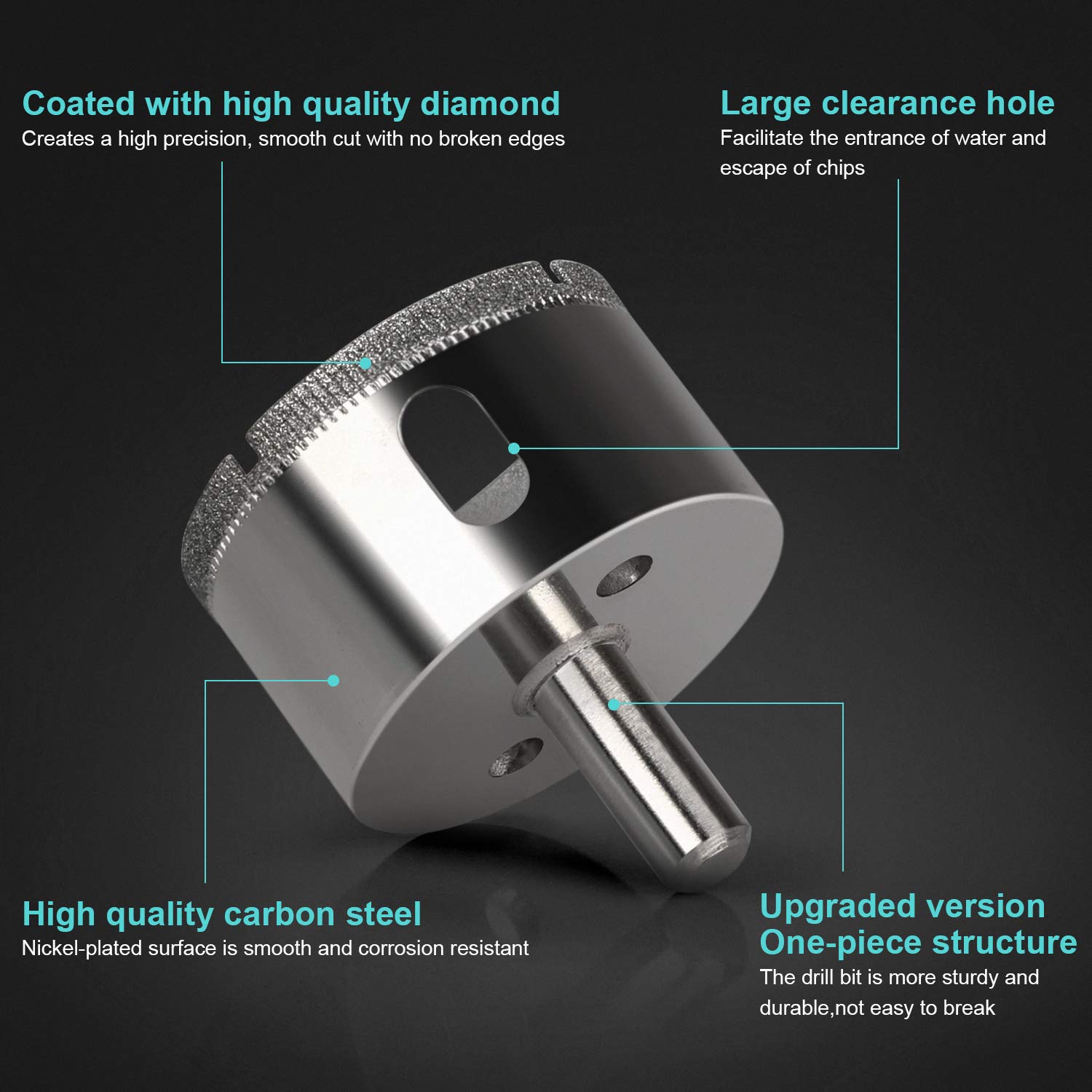 Hole Saw Set,15Pcs Diamond Drill Bits with Hole Saw Guide Jig Fixture,Coated Core Drill Bits, Adjustable Hole Saw Centering Locator Suction Holder for Glass,Ceramics,Tile 6-50mm: Tools & Home Improvement