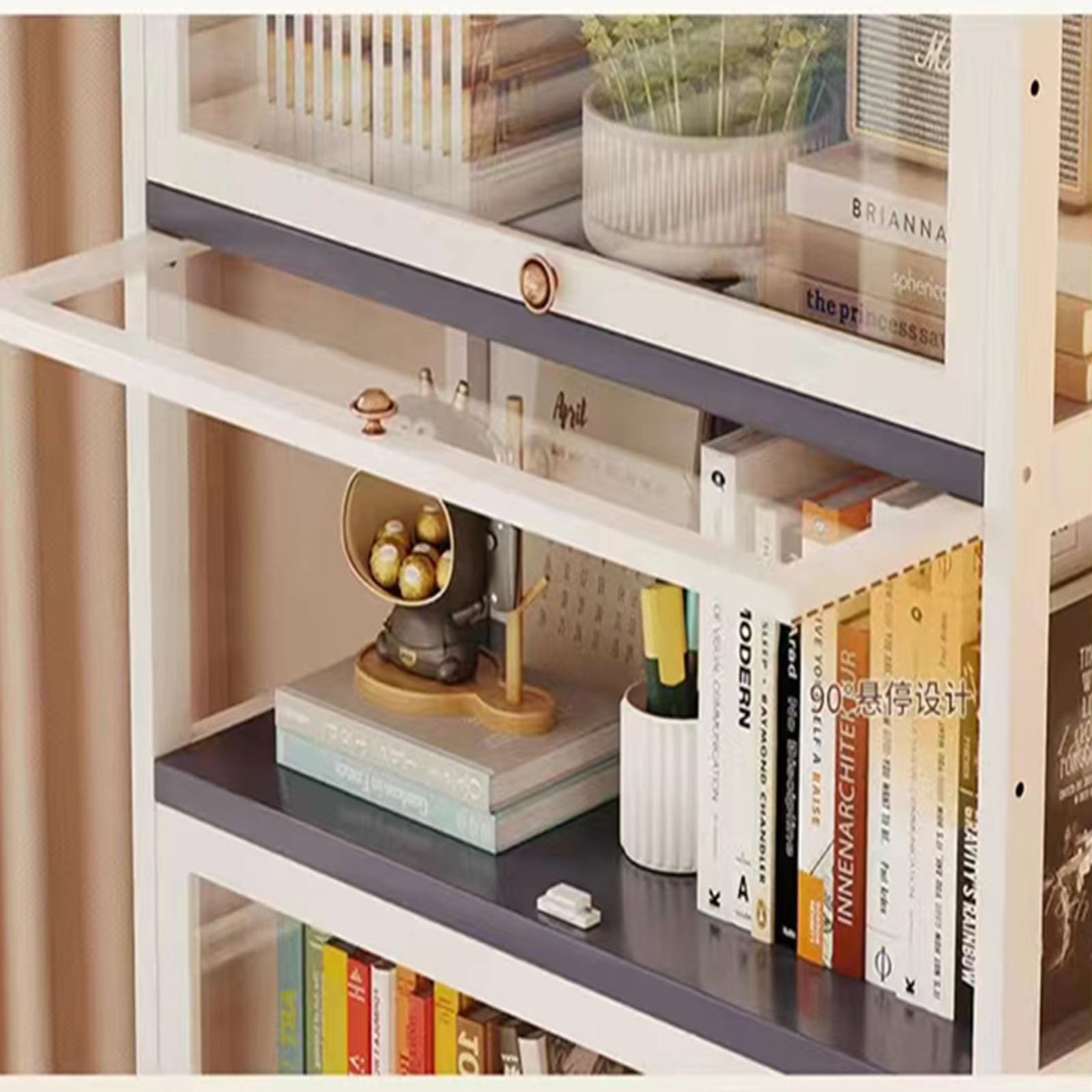 Sammlung Vitrine, natürlicher Bambus Rahmen, Acryl Sammlung Vitrine, staubdicht, passend für Haus und Büro Gebrauch (4-floors-80cm, Wood Color)