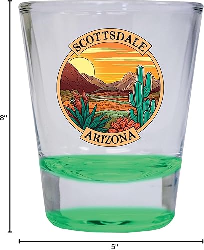 Miniatura 7 de R and R Imports Scottsdale Arizona Design A Souvenir - Vaso de chupito redondo transparente de 1.5 onzas