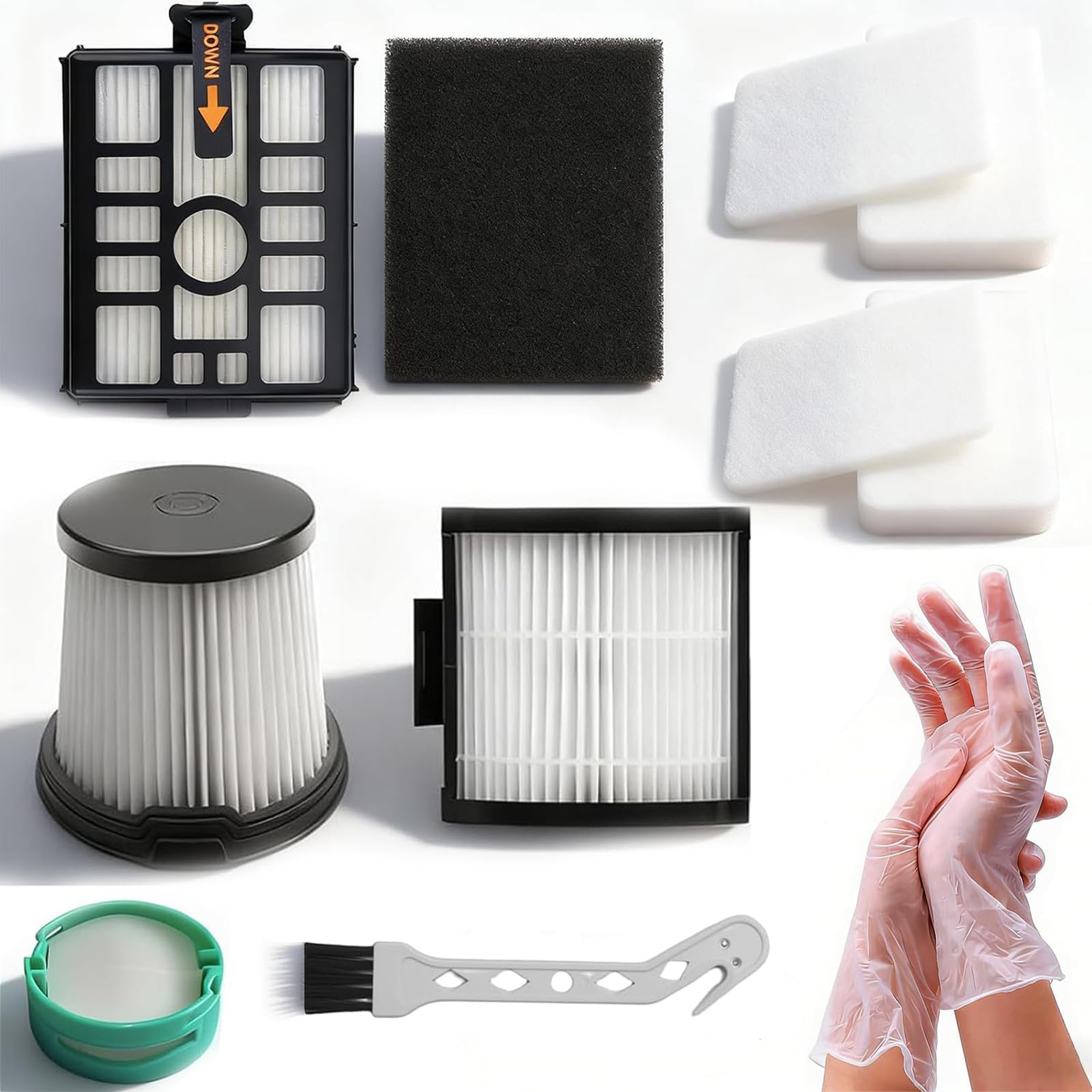 Filter Replacement for Shark IW3511, IW1511UK, IW3510UK, IW3611UKT, IW3612EUT, IW3120, IW1111, IW1120, HEPA Odour CartridgeFilters Replacement Kit for Shark Detect Pro Series, Reusable, 12Pcs Set