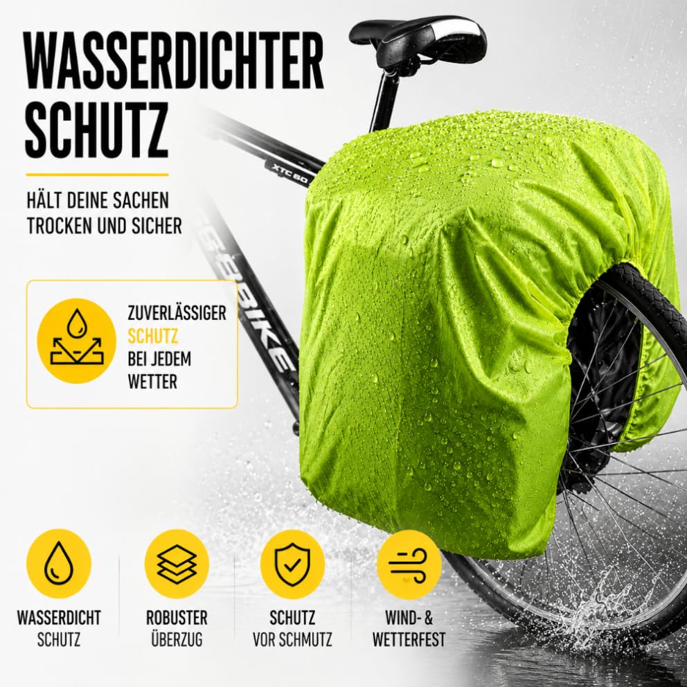 WOZINSKY Gepäckträgertasche Fahrradtasche für Gepäckträger Wasserdicht Reisetasche Tasche für Fahrrad, Mountainbike, ebike, MTB, Rennrad Bike Bag Fahrradträger Tasche 60L mit Regenschutz Sport & Freizeit