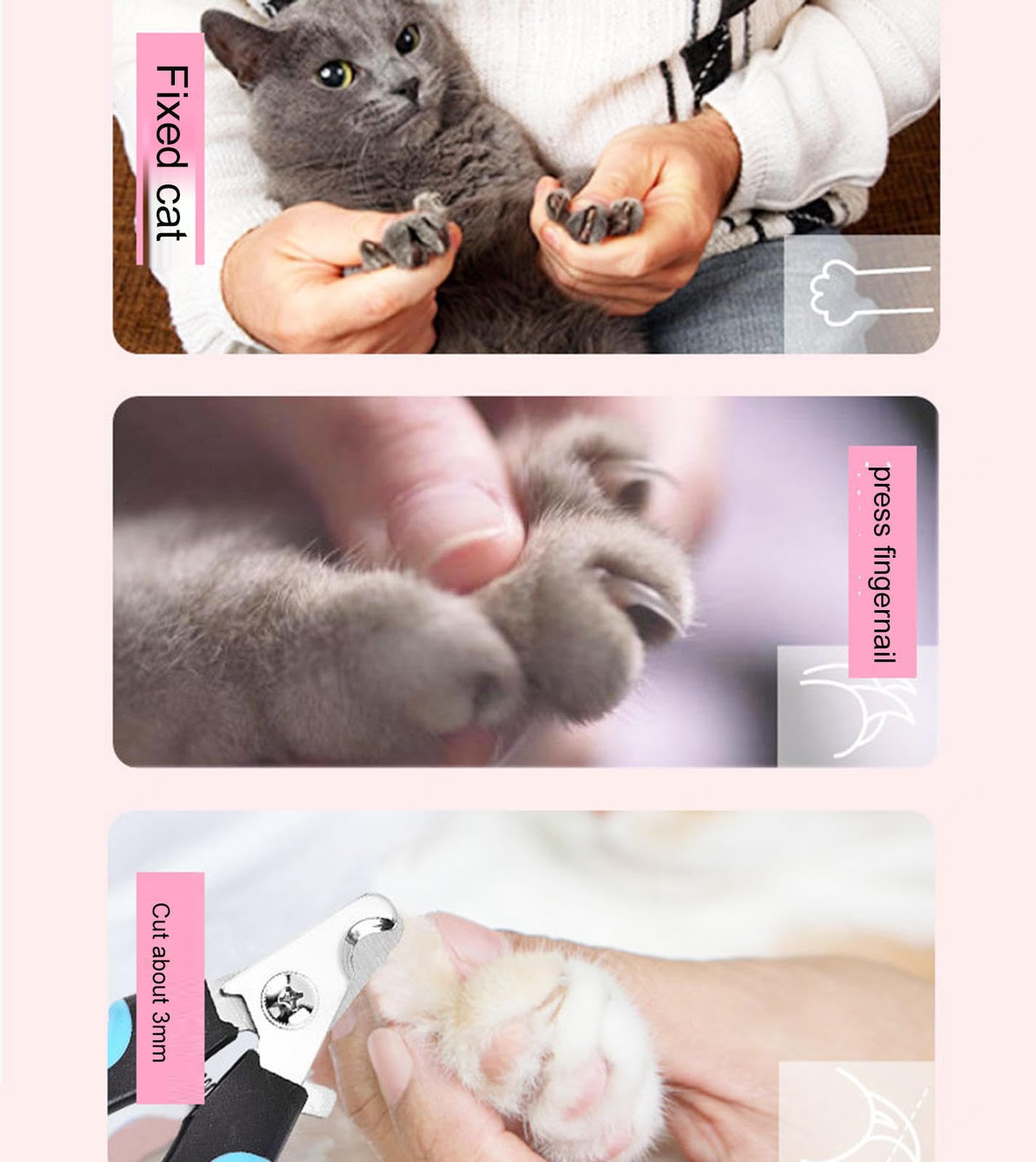 VIDECOR Cortaúñas para Perros para Razas Grandes, Medianas y Pequeñas, Cortaúñas Profesional para Mascotas, Adecuado para Gatos, Conejos y Cobayas,P