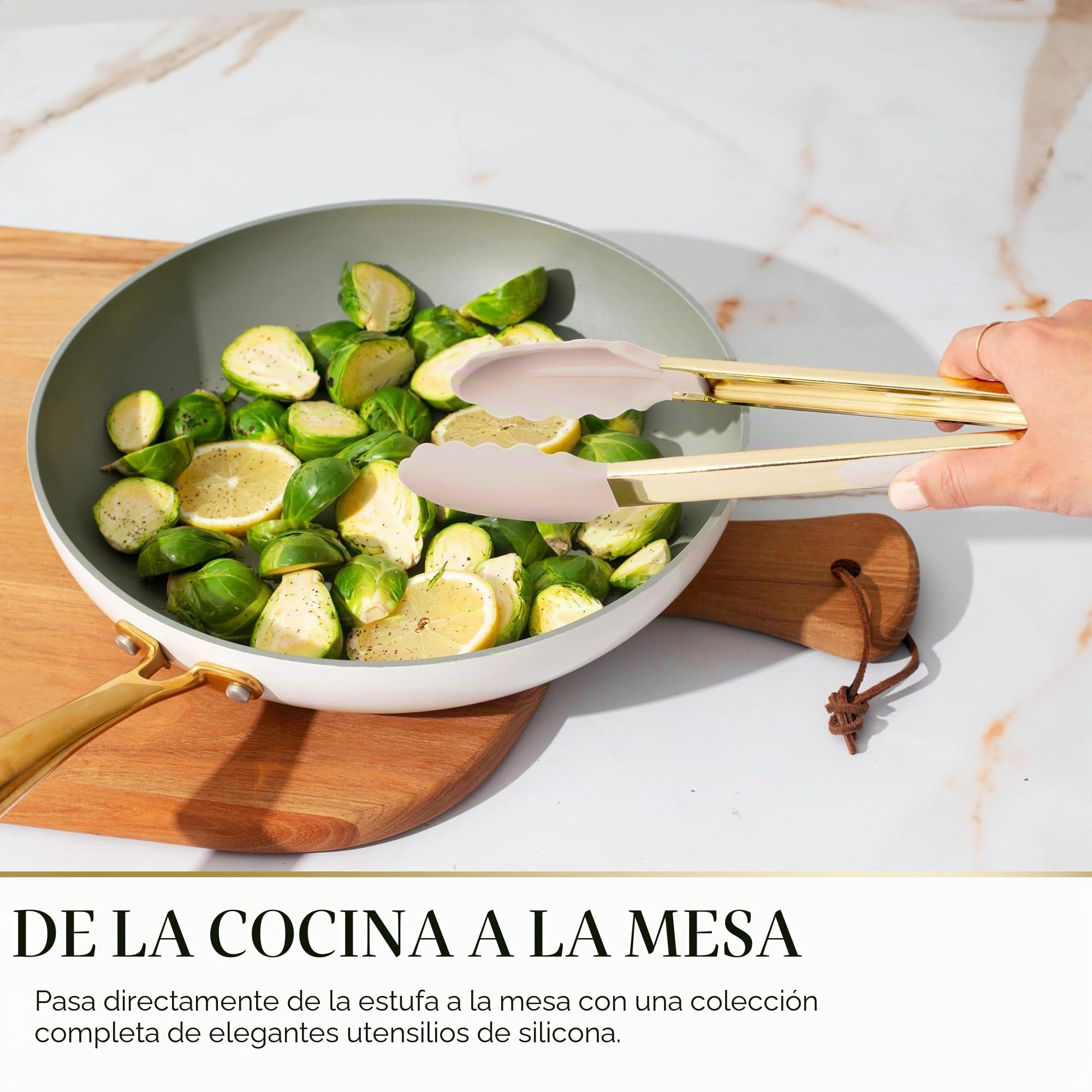 Juego de utensilios de cocina de 7 piezas, color beige y dorado, herramientas de silicona y acero inoxidable no tóxicas para cocinar, servir y alojar, ideal para utensilios de cocina antiadherentes y
