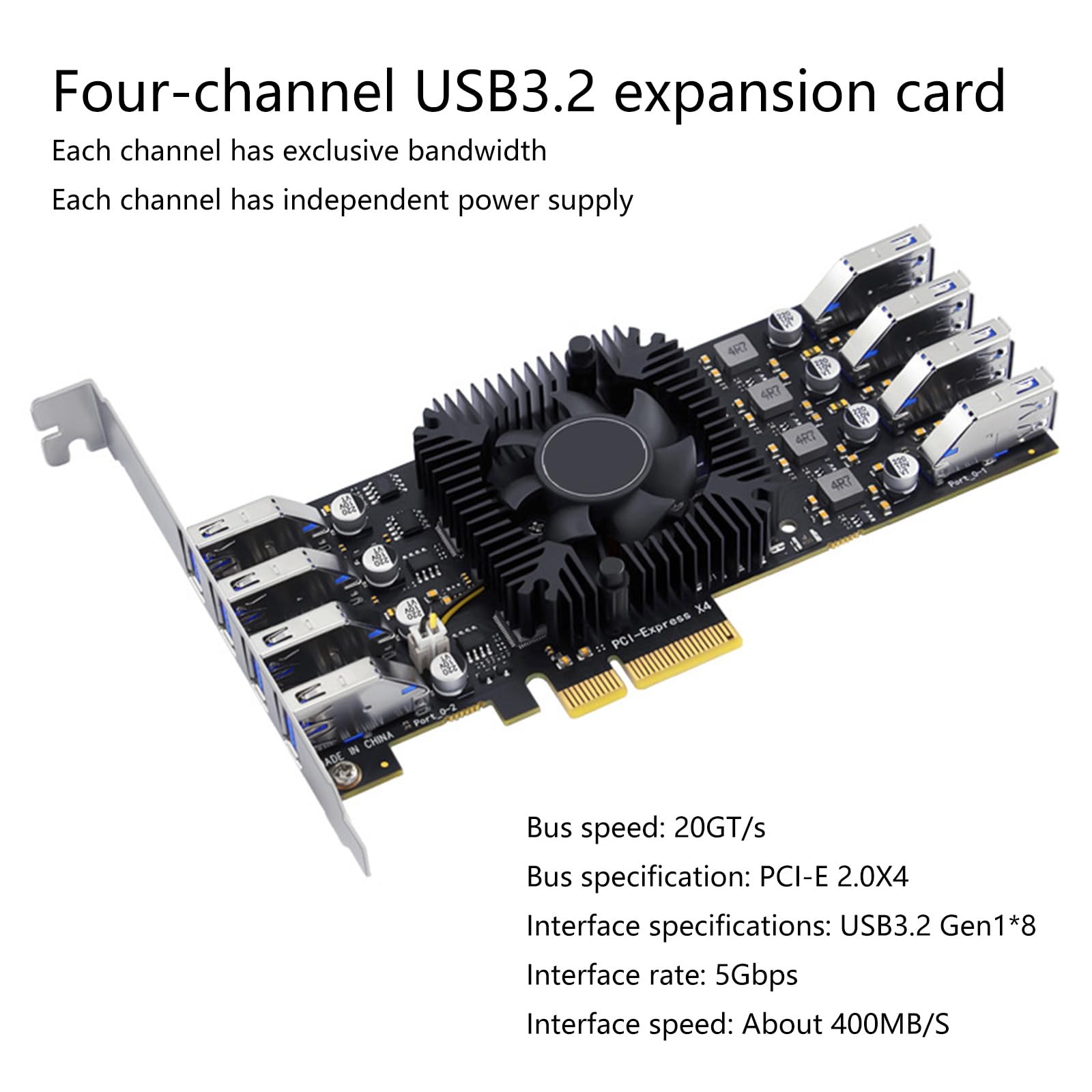 Trasforma Computer Scheda espansione PCIExpress USB 3.2 a 8 Porte da 5 Gbps Scheda PCIE USB 3.2 Supporto per Finestra Sistemi operativi Controller USB Desktop