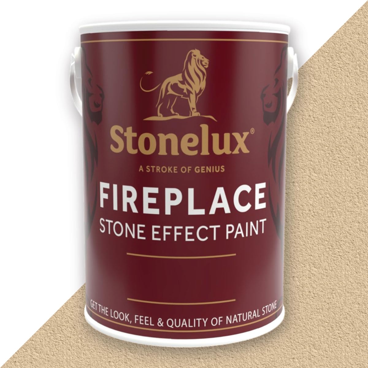 StoneLux® Fireplace Paint – Stone Effect Heat Resistant Paint for Fire Surrounds, Hearths and Inglenooks MAGNA 02 5 Litre