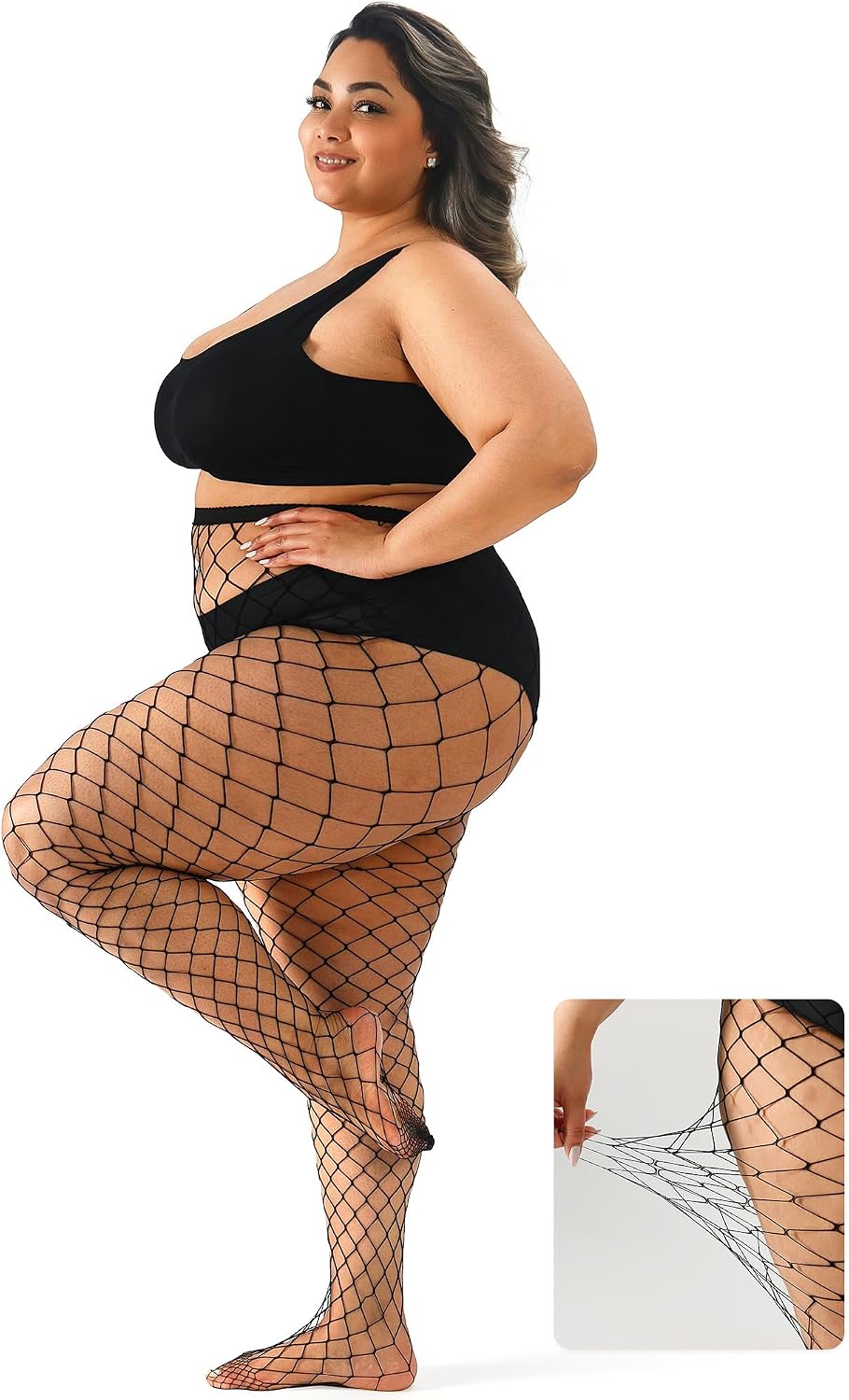 Plus Size Fishnet tights stockings Big Mesh Leggings Pantyhose for women