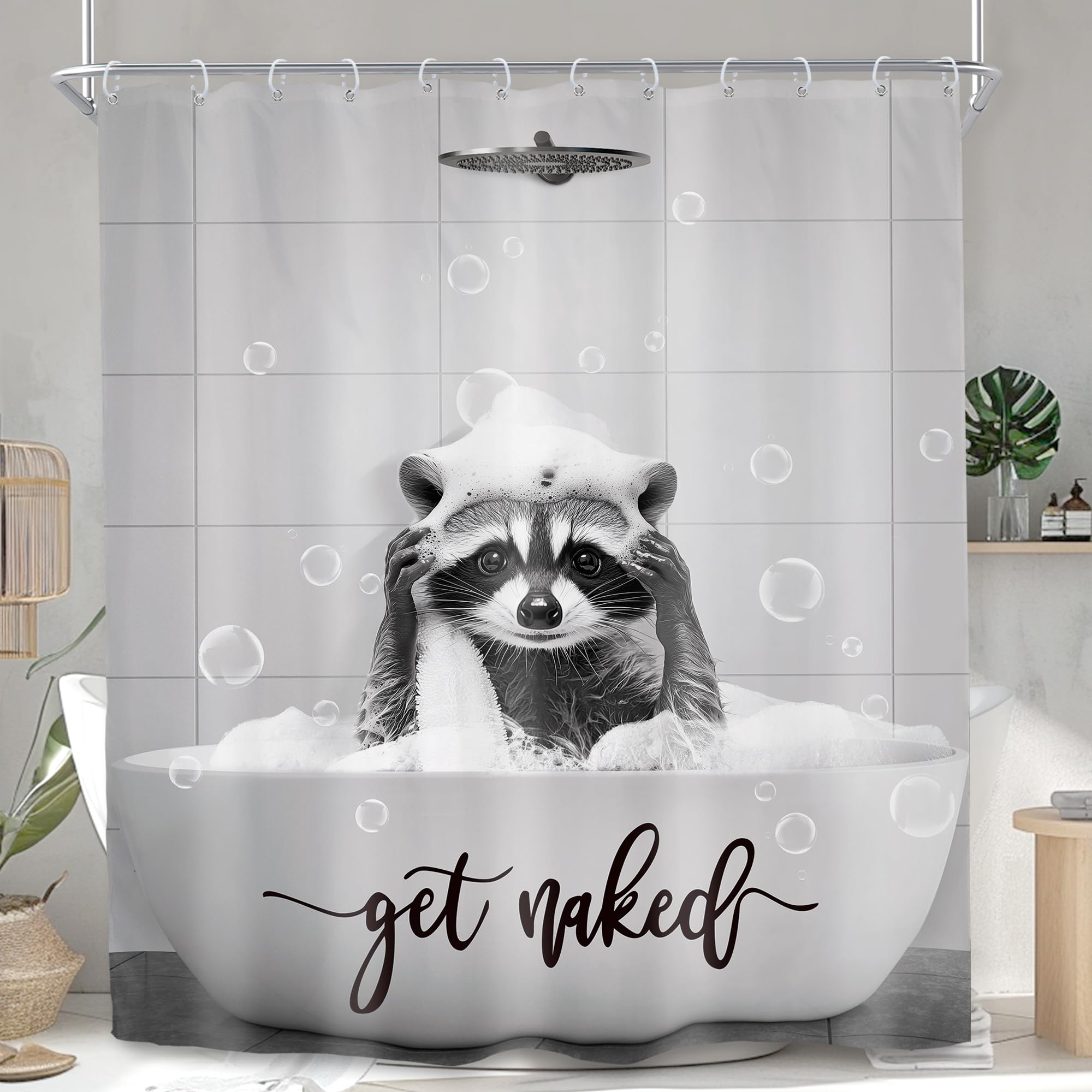 Funny Highland Cow Shower Curtain Set - Western Bathroom Decor -9