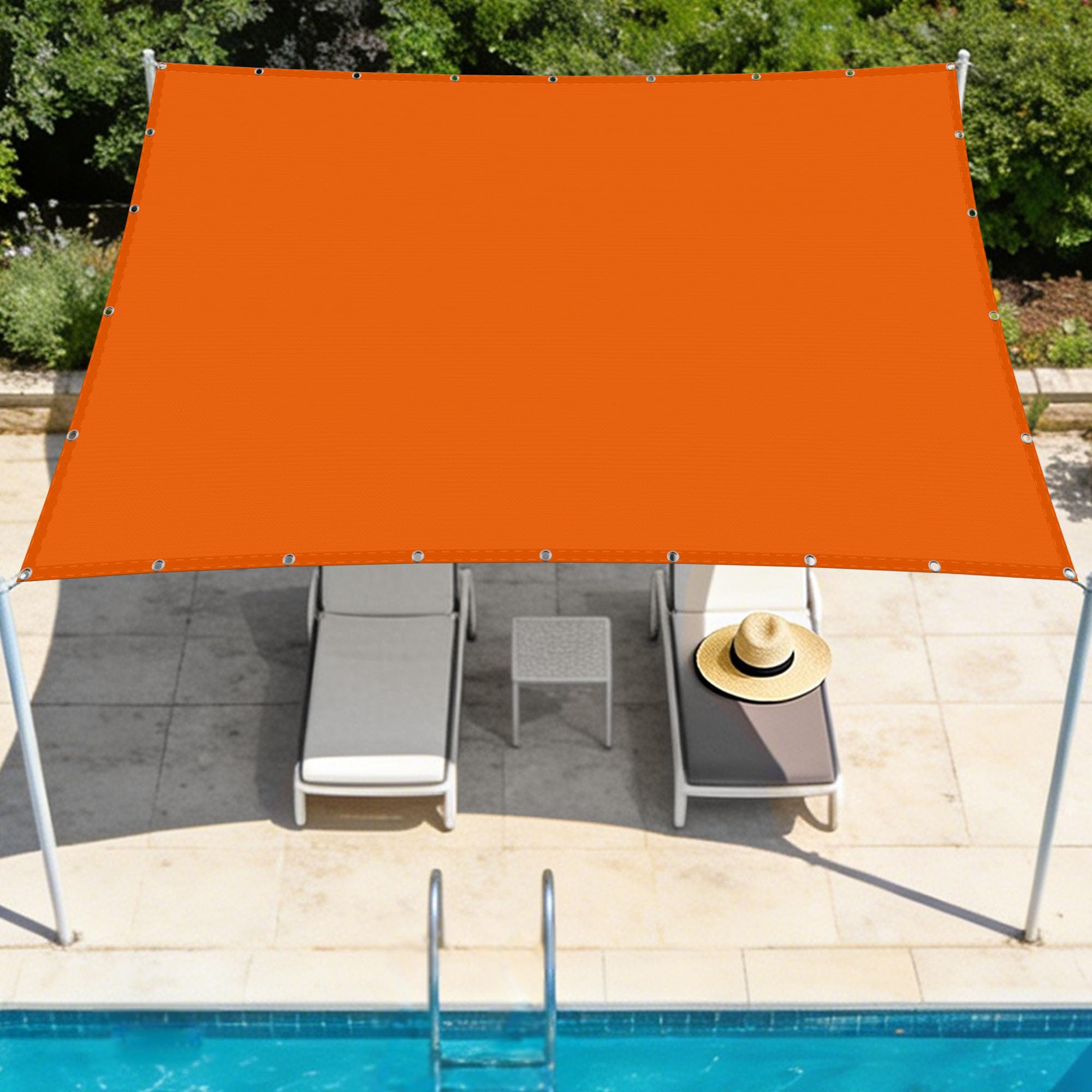 Toile ombrage imperméable rectangulaire 3x4.5m orange pour terrasse