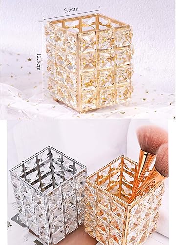 Miniatura 5 de Porta brochas de maquillaje, soporte para bolígrafo, hecho a mano, colección de lápices de cejas de cristal, almacenamiento cosmético para tocador,