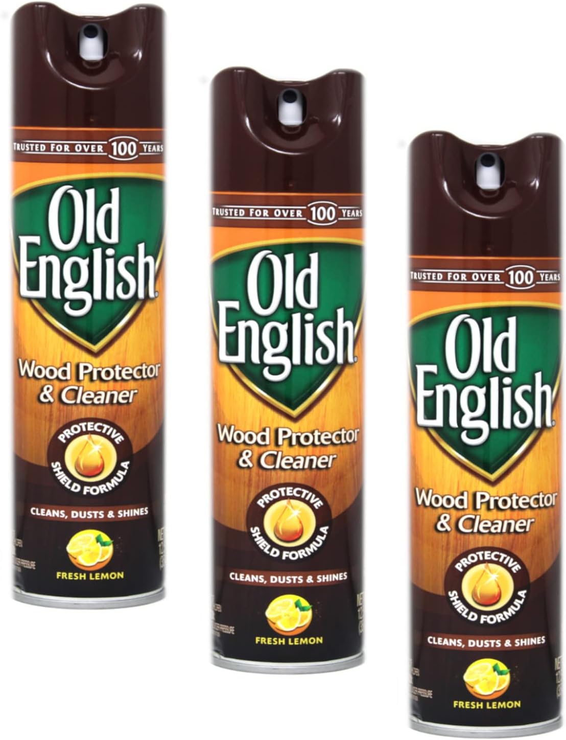 Old English Aerosol Wood Protector & Cleaner, Fresh Lemon 12.50 oz (Pack of 3)