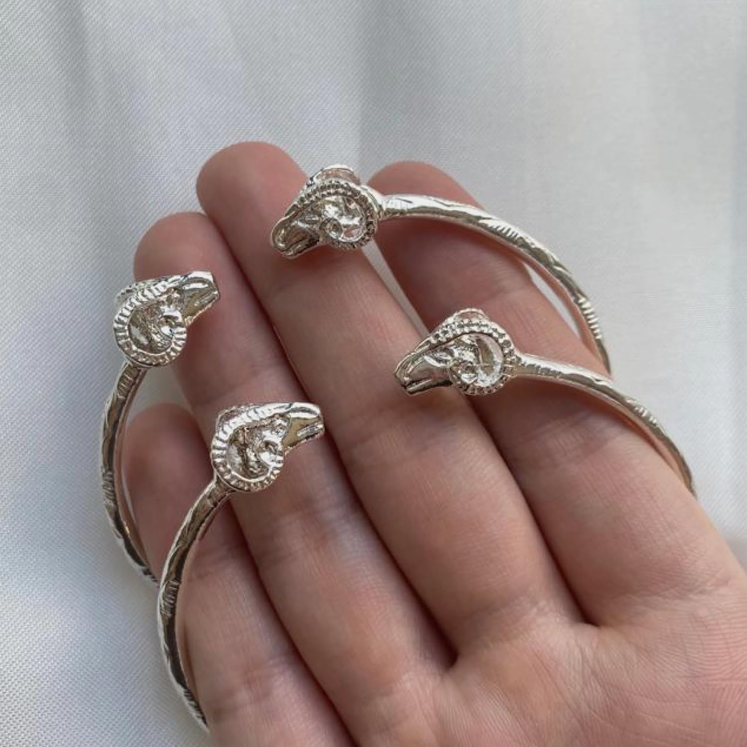 Better Jewelry, Ram Solid .925 Sterling Silver West Indian Bangle, Ram Head Bracelet, Aries Bangle Bracelet, Cuff Bracelet, Egyptian Bracelet Jewelry, 1 piece
