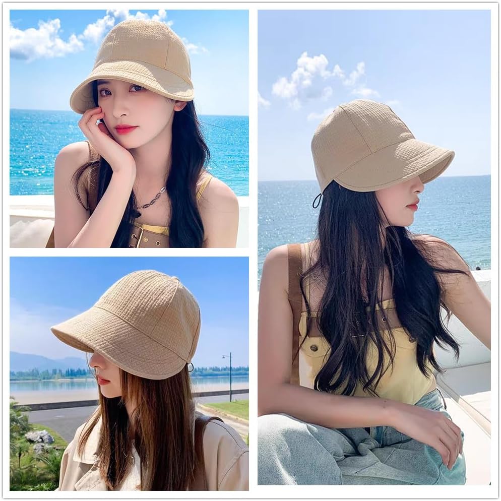 New Womens Sun Hats Women's Outdoor UV-Protection-Foldable Beach Hats,Wide Brim Summer Fisherman's Caps UPF 50+
