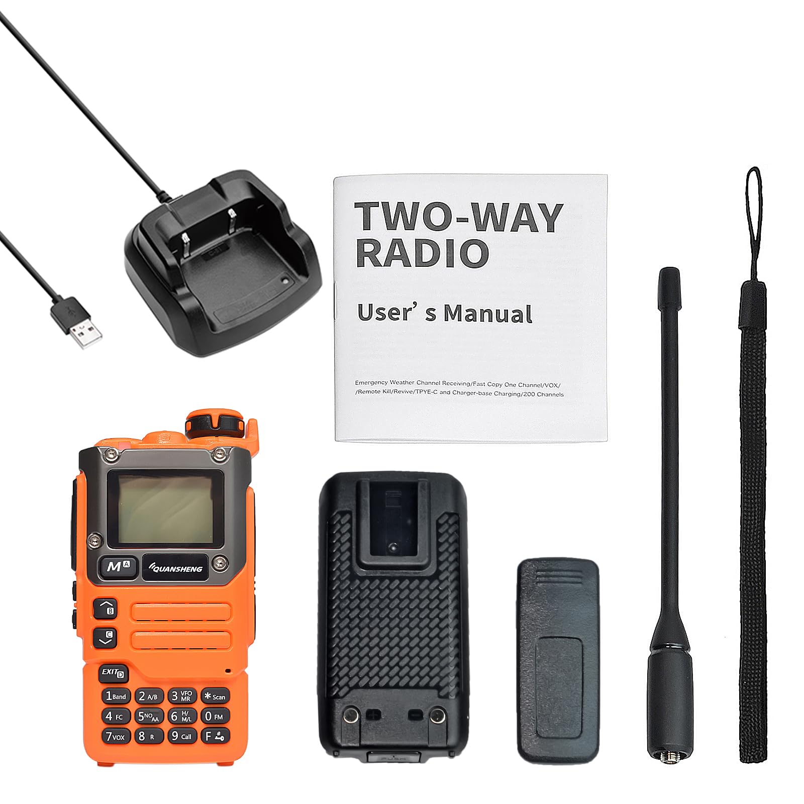 QUANSHENG UV K5(8) Ham Radio Long Range 5W UV-K6 Handheld Dual Band Walkie Talkie for Adults Rechargeable Portable Two Way Radio AM/FM/DTMF - Image 2