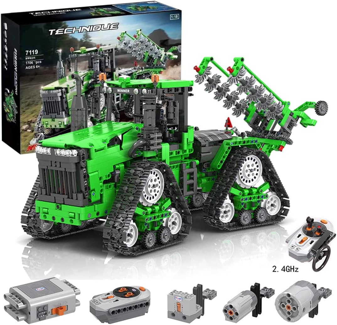 Amazon 組み立ておもちゃ リモコン トラクター 組み立てブロック 2.4Ghz RCクローラー トラクター モデル組み立てキット