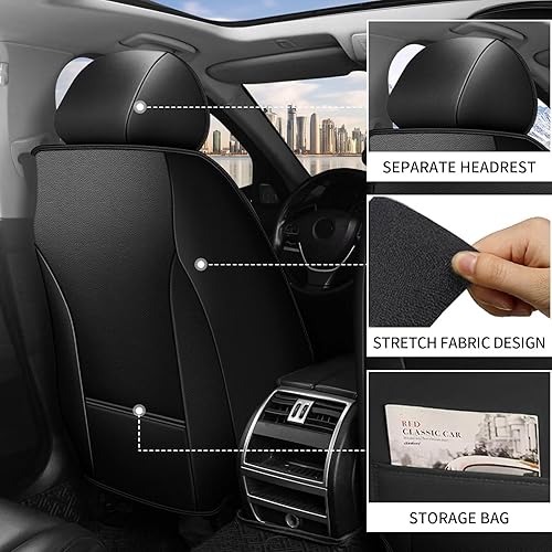 Miniatura 10 de Juego completo de fundas de asiento de automóvil para Subaru Impreza 2012-2024, cojín de asiento de piel sintética, 2 filas y 5 asientos,