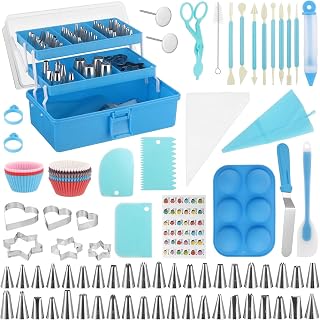 236 Pcs Cake Decorating Kit with Storage Case, Baking Supplies Cake Making Kit for Beginners, Piping Bags and Tips Set for Cookies Cupcake Decorating, Pastry Designs