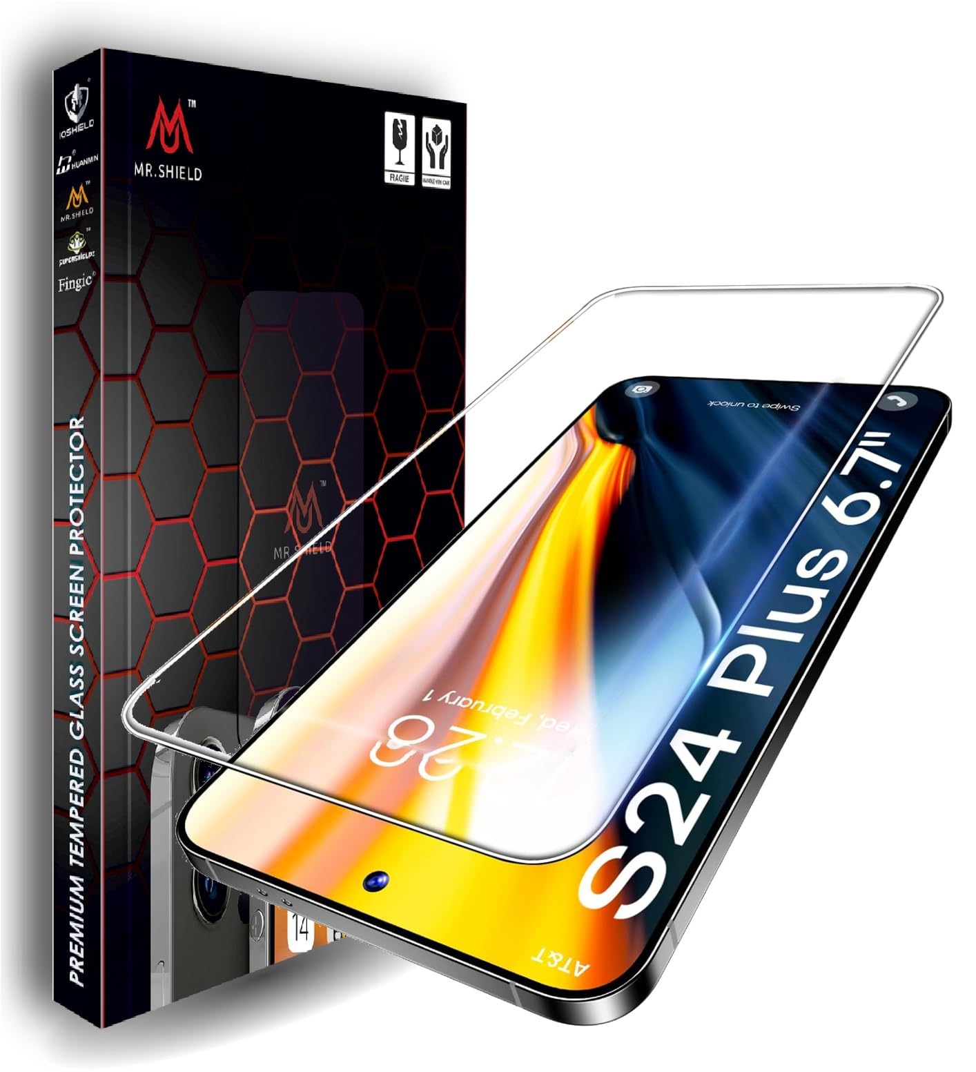 Mr.Shield (1 Pack) Tempered glass Screen Protector Guard for Samsung Galaxy S24 Plus [Military Grade Shatterproof & Longest Durable] [100% Fingerprint Unlock] For S24 Plus (B0CTFM433C) Amazon Price History, Amazon Price Tracker