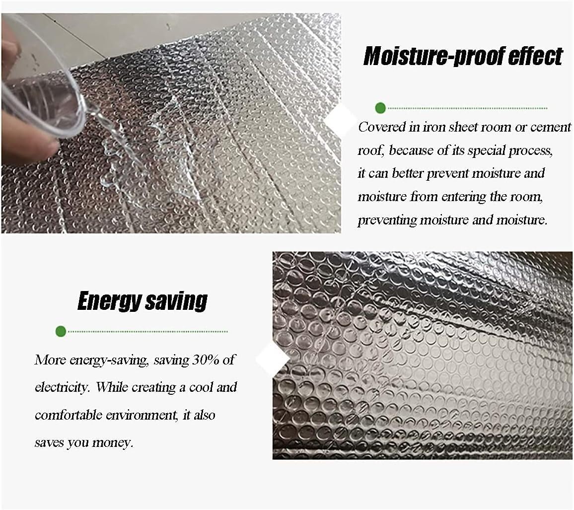 Thermal Insulating Bubble Wrap Waterproof Vapour Barrier for Walls, Floors, Roofs, Garages Width(10m)