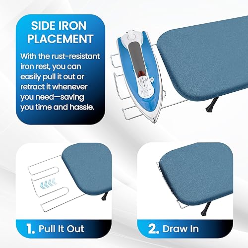 Miniatura 2 de Tabla de planchar de mesa con panel de malla metálica, tabla de hierro plegable, tabla de hierro pequeña resistente con cubierta resistente al calor