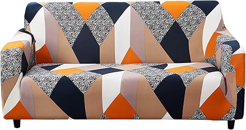 HOTNIU - Funda elástica para sillón de 1plaza con estampado, protector universal de muebles con 1funda de almohada (tamaño chico, triángulo)