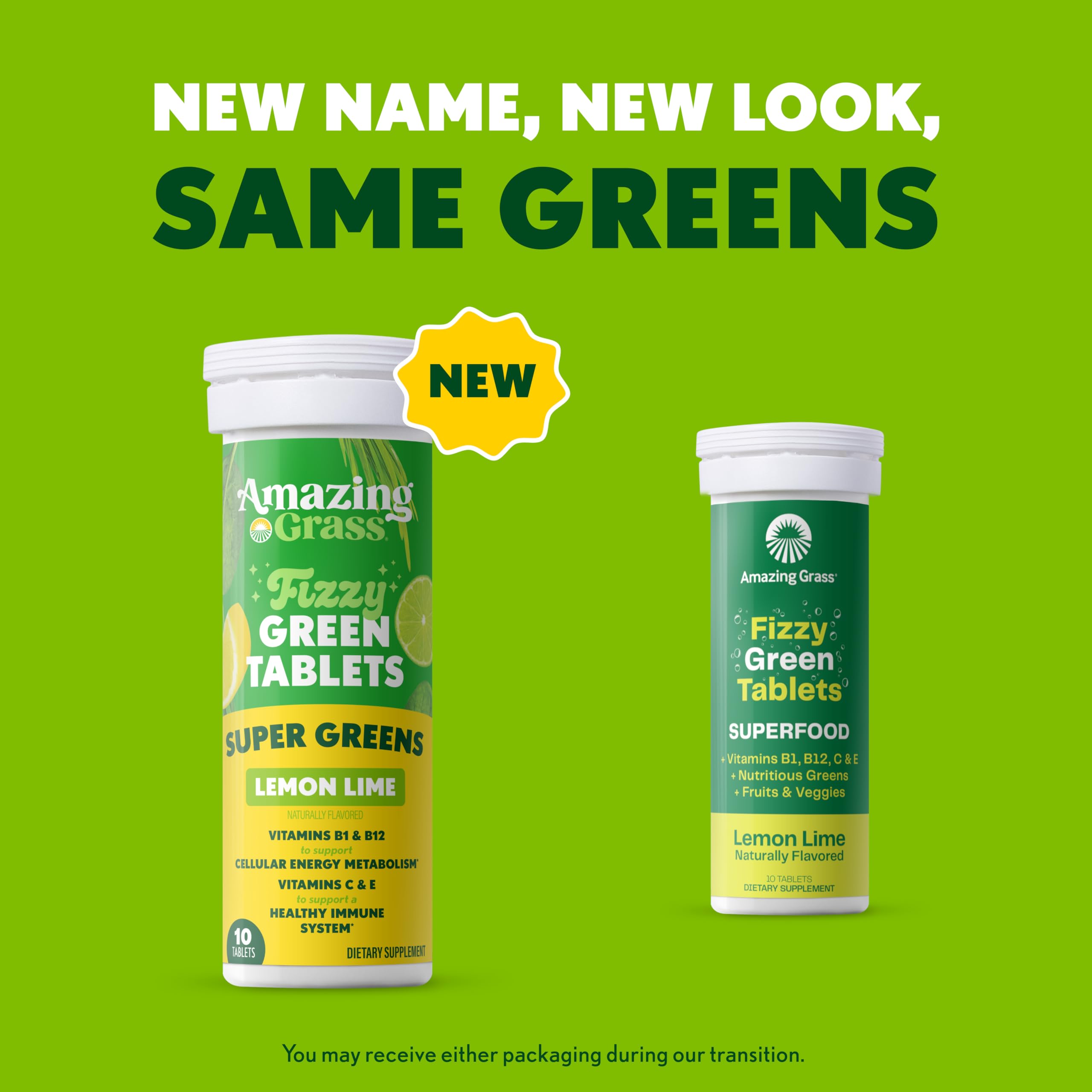 Amazing Grass Fizzy Green Superfood Tablets, Lemon Lime, 60 Count — Amazon image 2