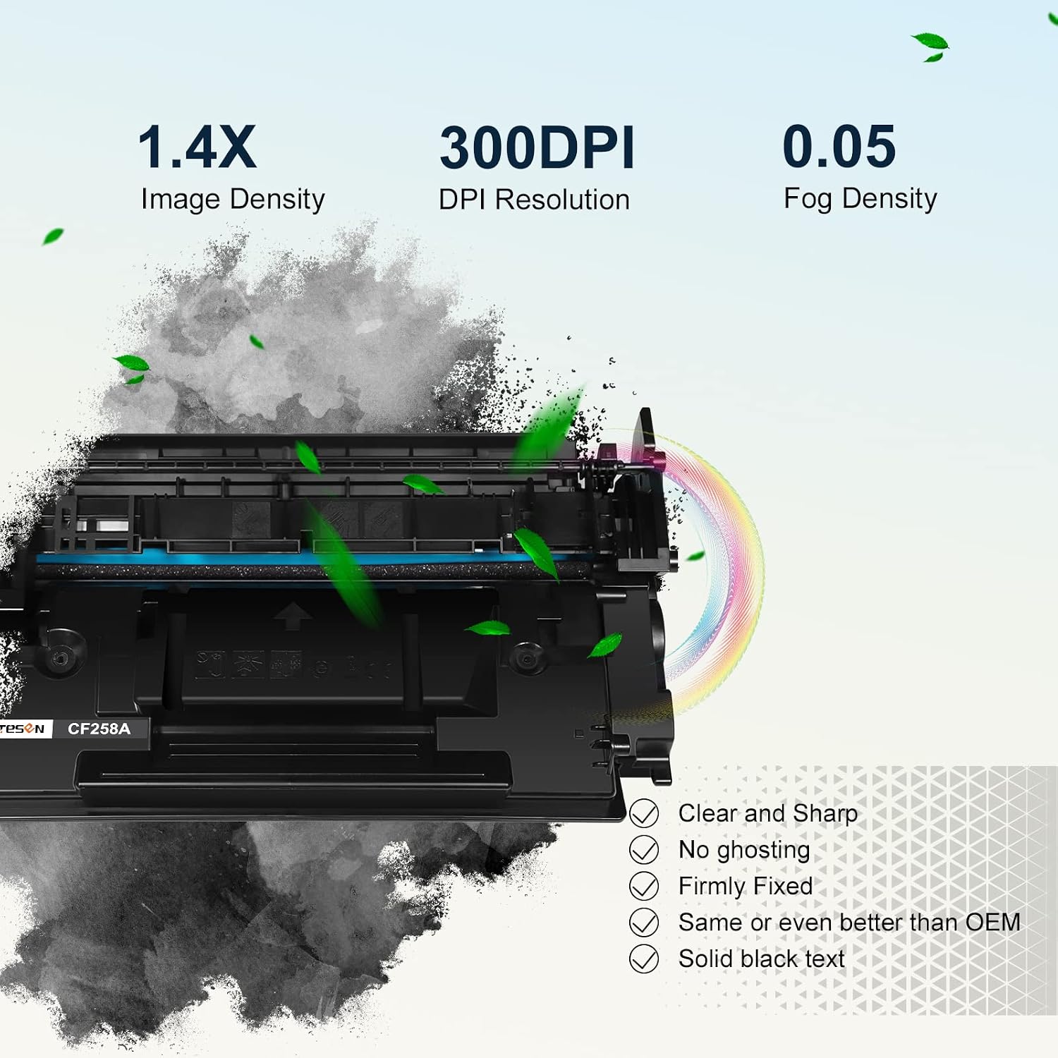 58A (with Chips) Remanufactured Toner Cartridge Replacement for HP 58A CF258A for HP Laser Printer Pro M304 M404n M404dn M404dw MFP M428dw M428fdn M428fdw 2-Packs (Black) Green Series
