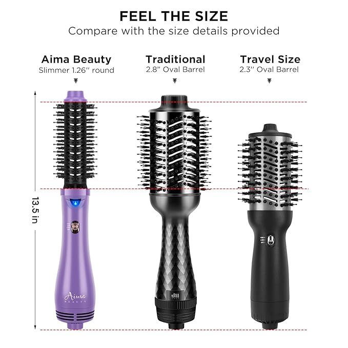 Hair Dryer Brush, Aima Beauty 4-in-1 Upgrade Hot Air Straightener Curler Function for Women, Hair Styling Tools, Prussian Blue-Round