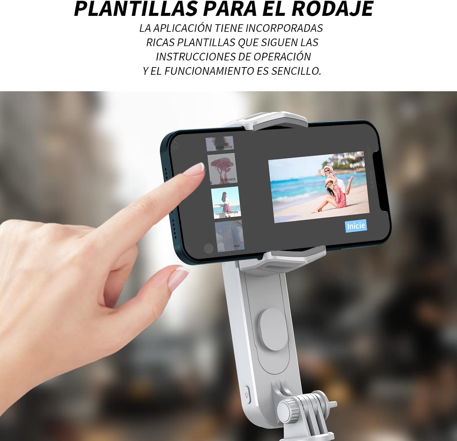 Image showing a smartphone screen displaying various shooting templates within the KOSCHEAL app.