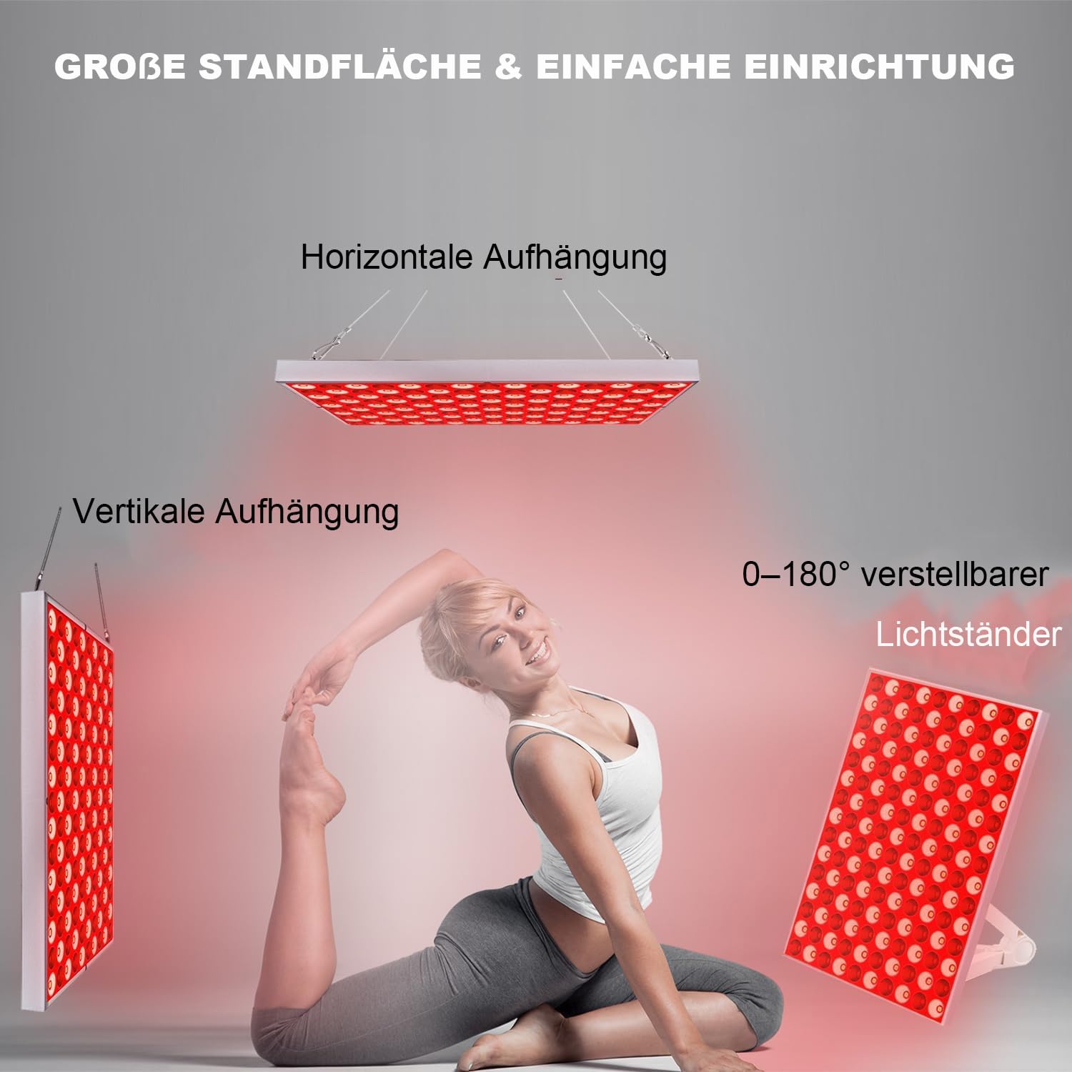 Red Light Therapy Lamp for Full Body – 660nm Red & 850nm Near Infrared Light Panel with Adjustable Stand, Remote, Timer, 5 Brightness Levels – LED NIR Red Light Device for Home Use