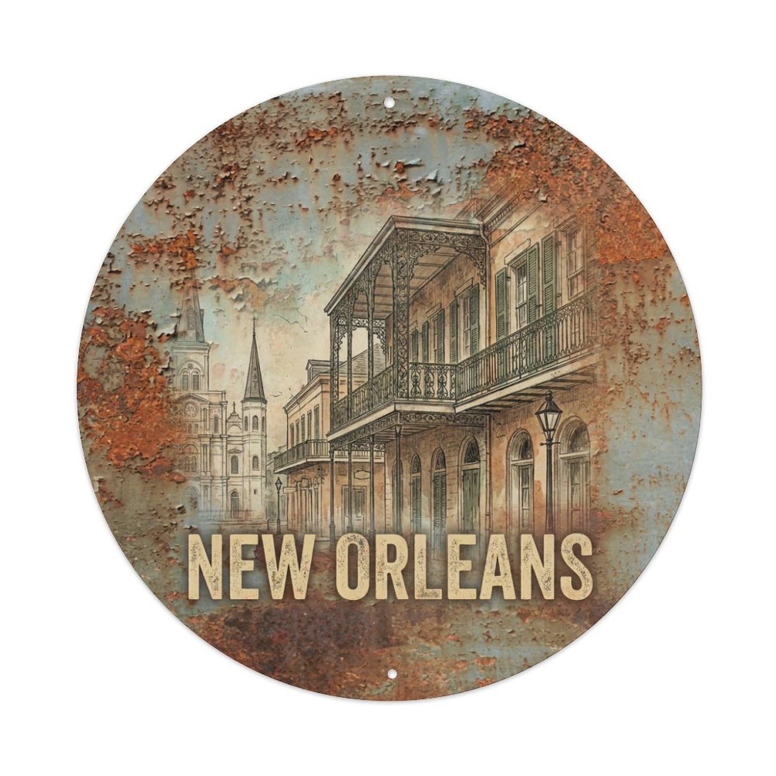 Tgrcjimh Style Metal Tin Sign Vintage Travel Usa New Orleans