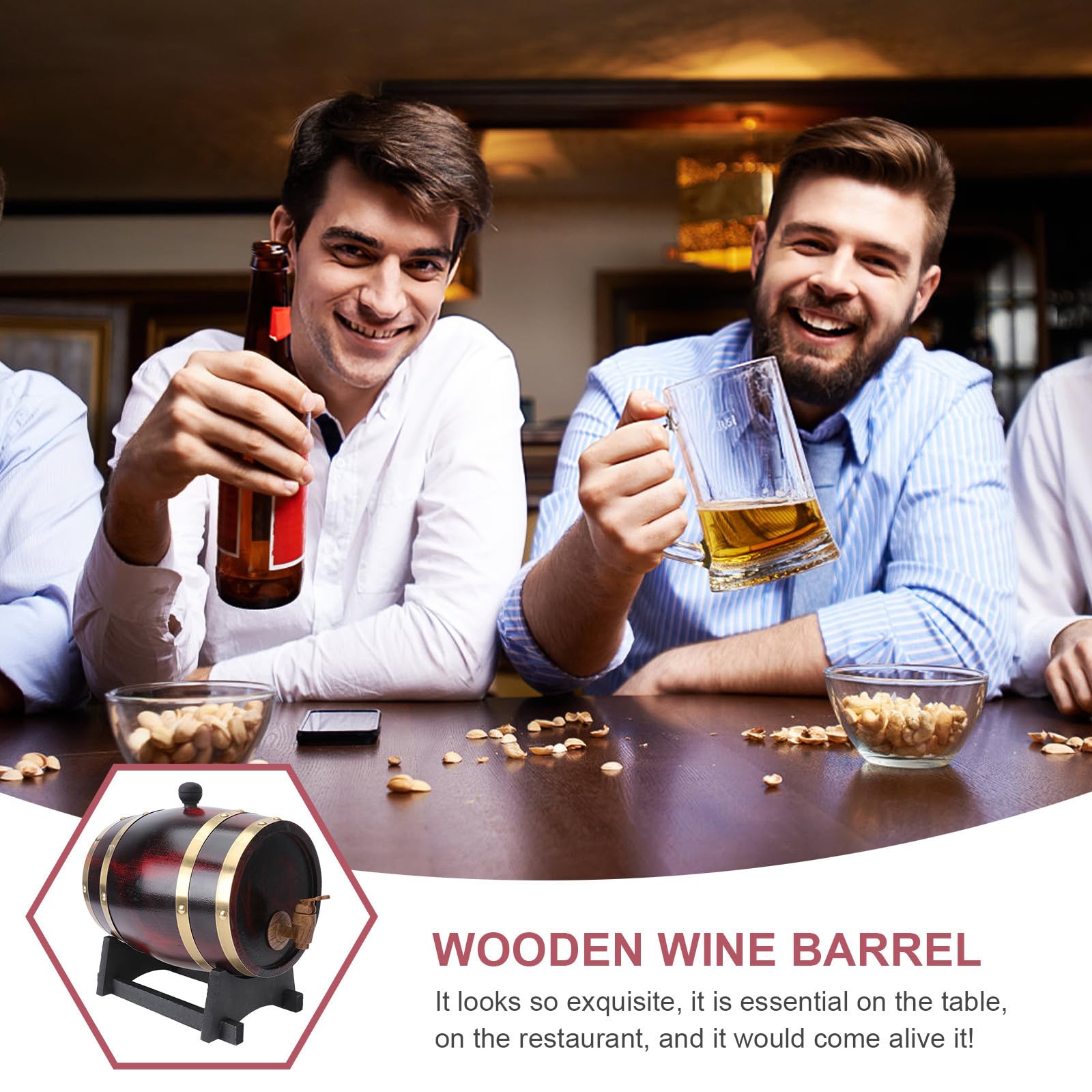 Sosoport Barril de Vino de 3 Litros en Madera de Pino Grifo