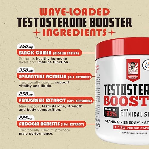 Vista 3 de Old School Labs Suplemento de Testosterona para Hombres – Shoden® Ashwagandha + Tongkat Ali y Raíz de Maca – Potenciador de Testosterona de Máxima