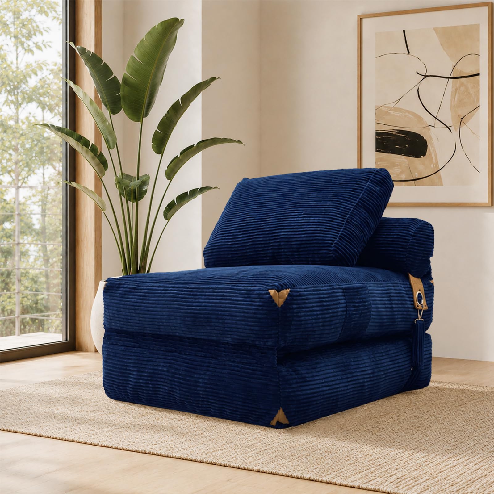 Klappsofa 190x85cm – Schlafsofa mit Bettfunktion Blau