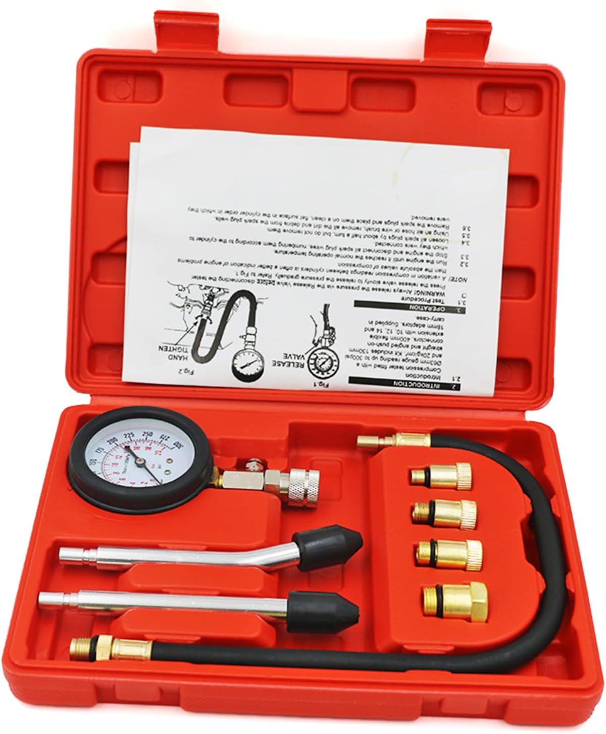Compression Tester with CarryingCase for Engine Petrol Engine Cylinder Compression Tester