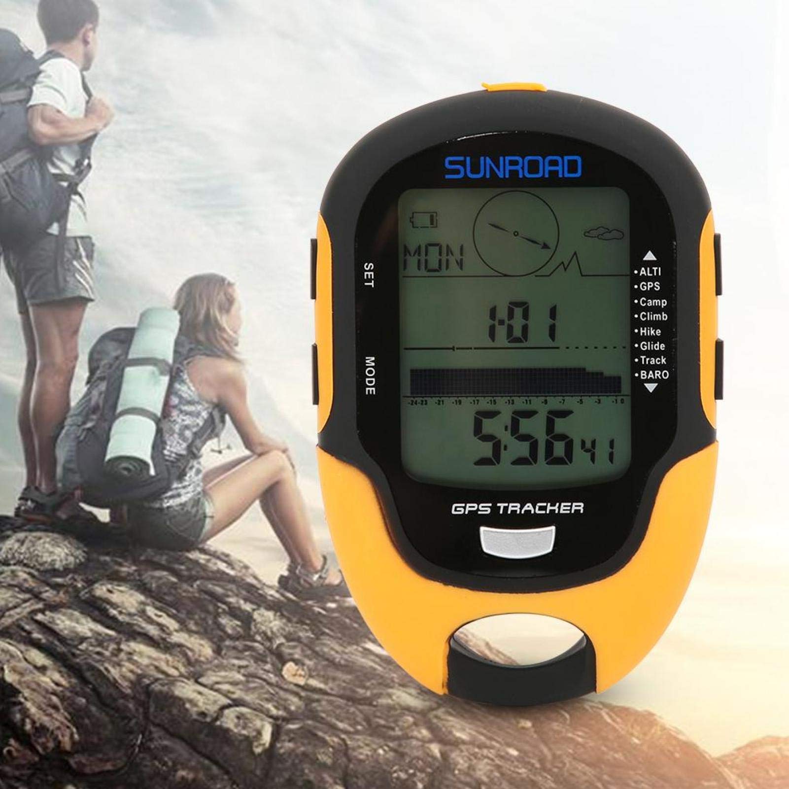 03 Altímetro electrónico GPS, brújula de medidor de altitud GPS, portátil Impermeable para Acampar, Escalar, Viajes al Aire