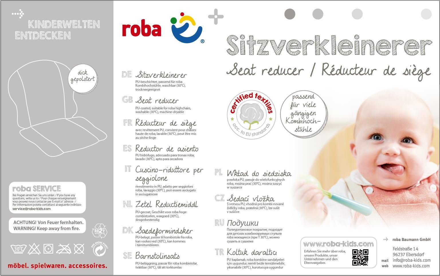 roba Podkładka pod siedzisko 'Adam & Eule', podkładka na siedzenie do stołków wielofunkcyjnych