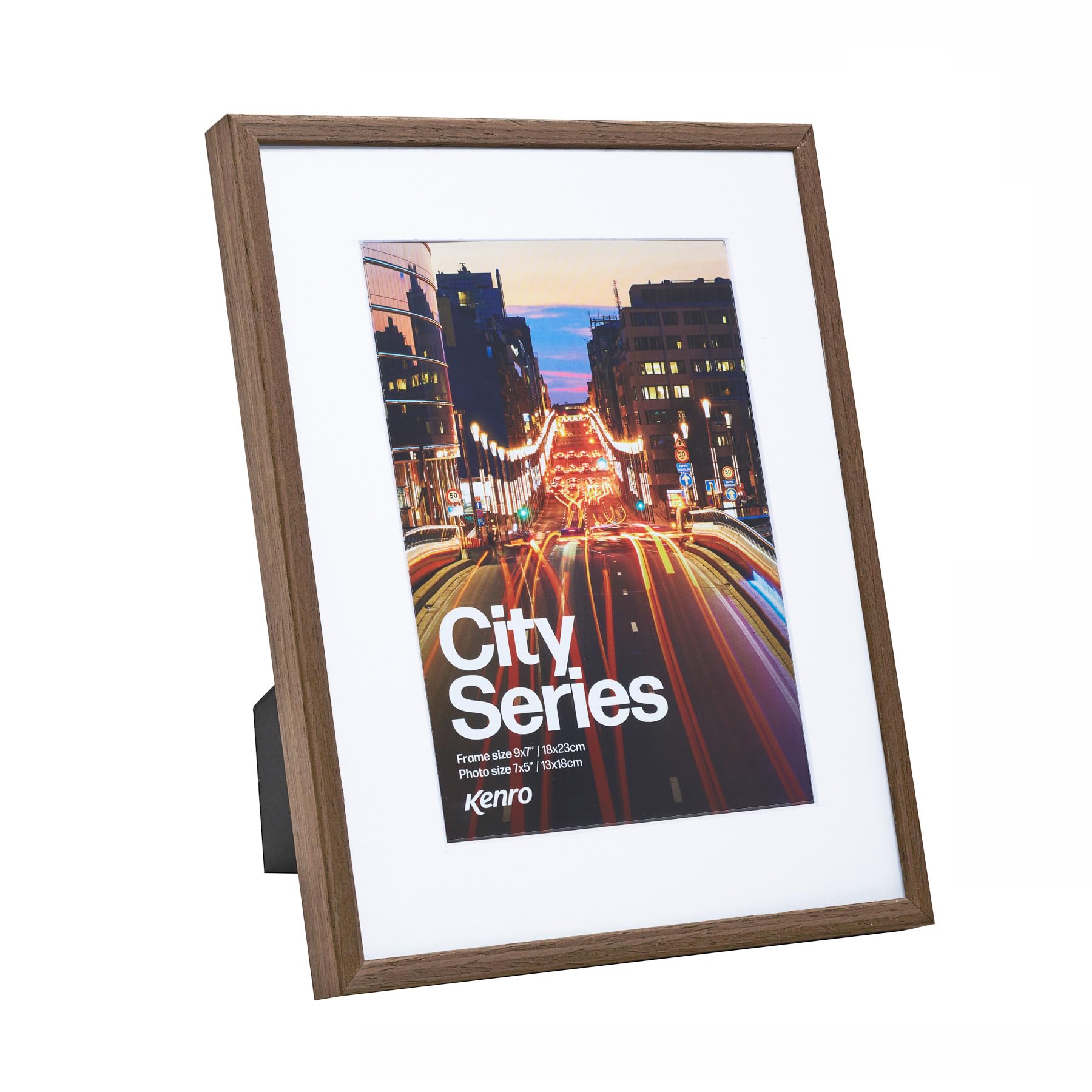 Kenro City Series Brown Photo Frame 8x10 / 20x25cm with White Mat for Photo 8x6 / 15x20cm - CT1520BN