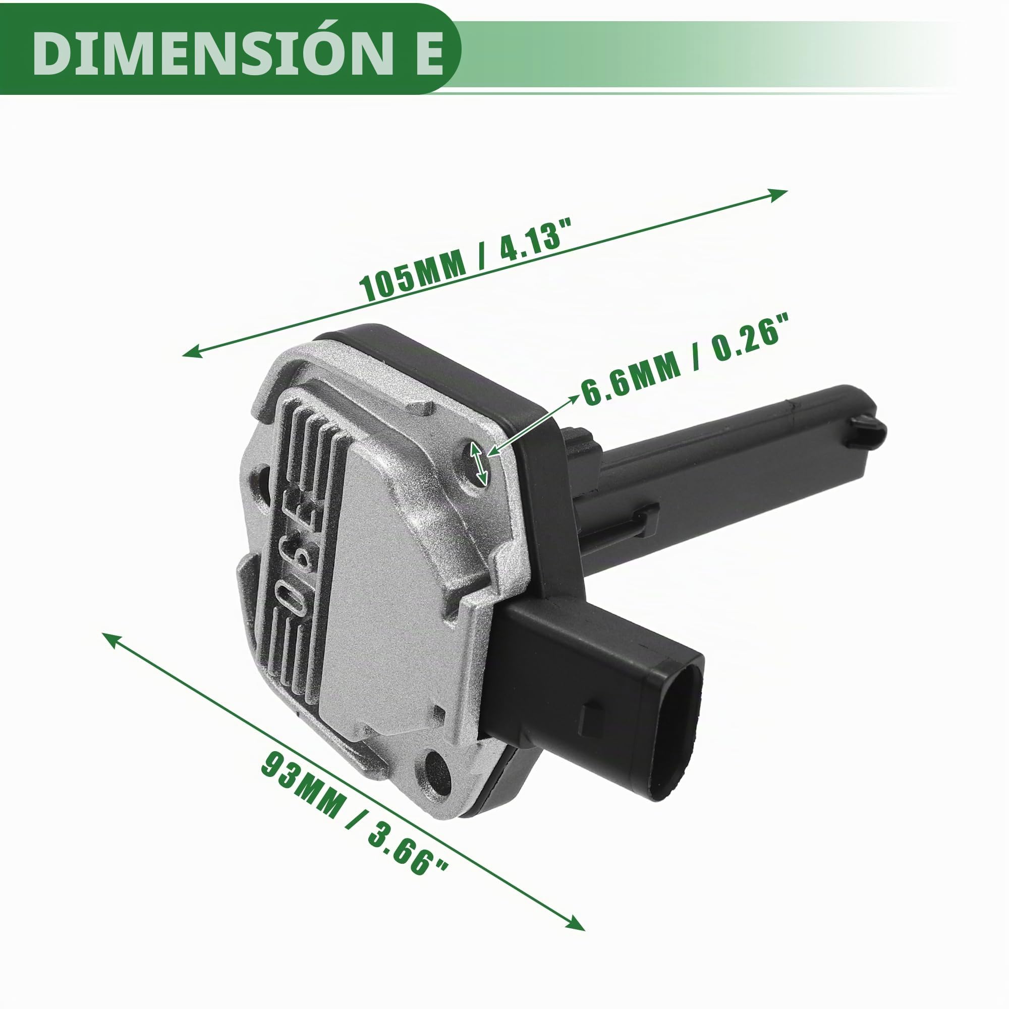 A ABSOPRO Sensor De Nivel De Aceite Para Audi A3 06-13 1Pc | Negro Plata Tono, Metal/Plástico, 105X93X67Mm, Oe 06E907660, Para Audi A4 05-09, A6 05-11, A8 07-10, Q3 15-18, Q7 07-10